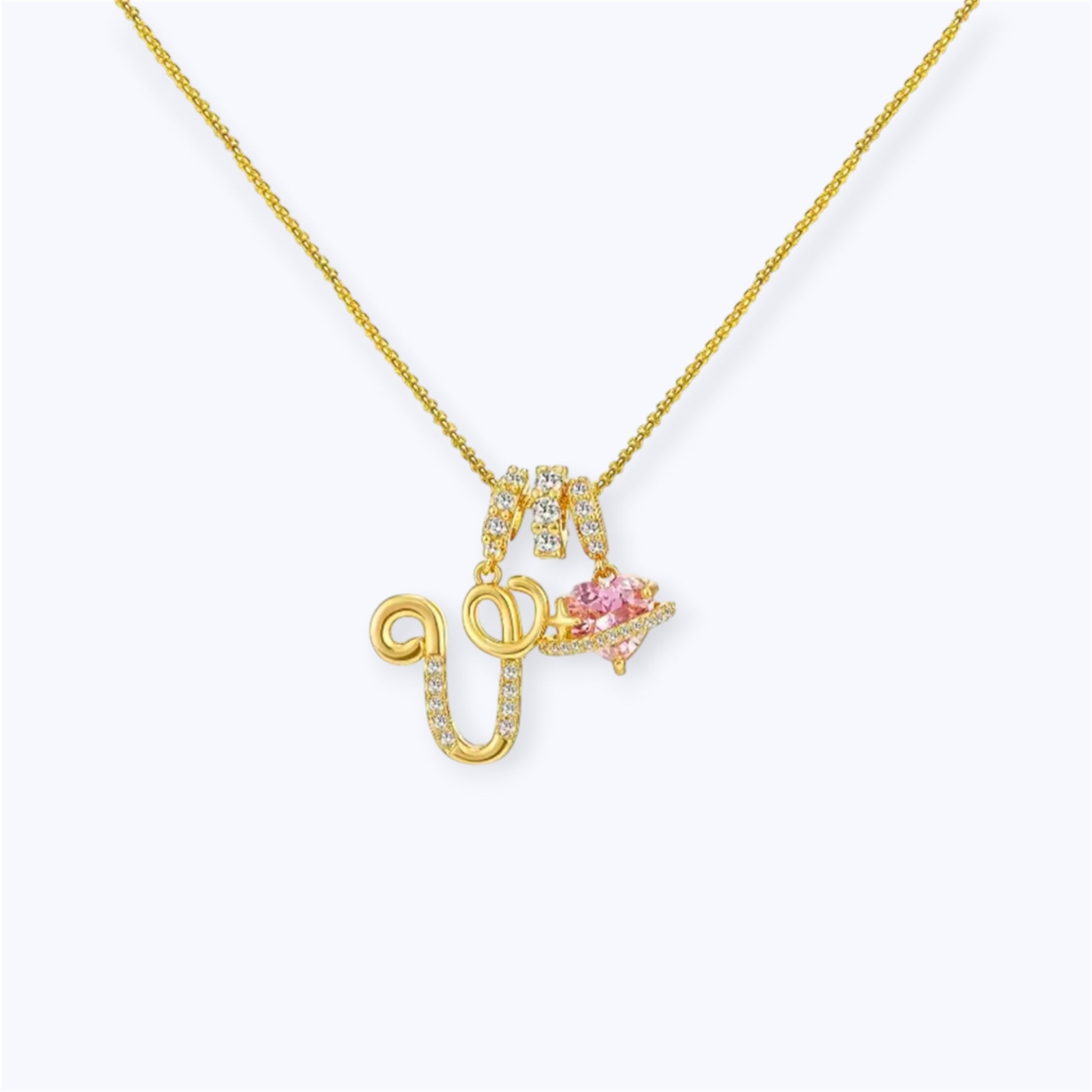 Embellished initial necklace