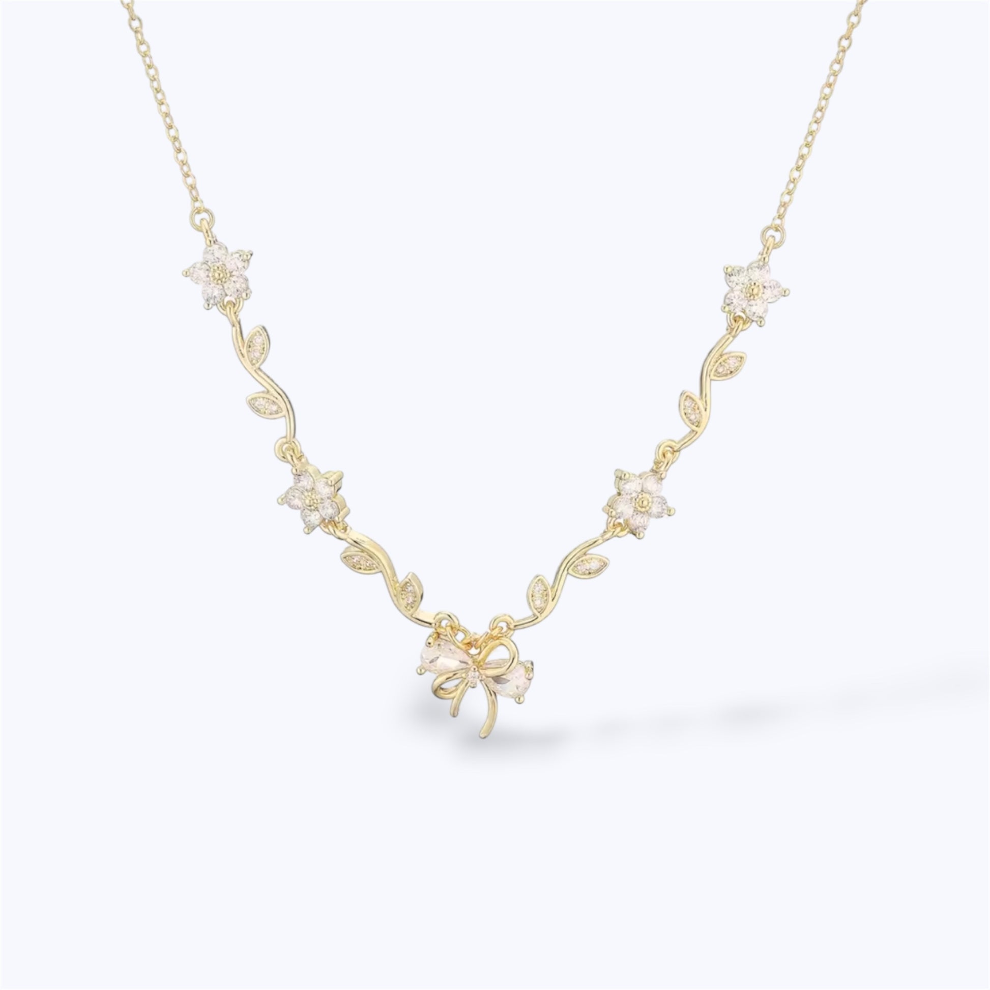 Floral charm necklace