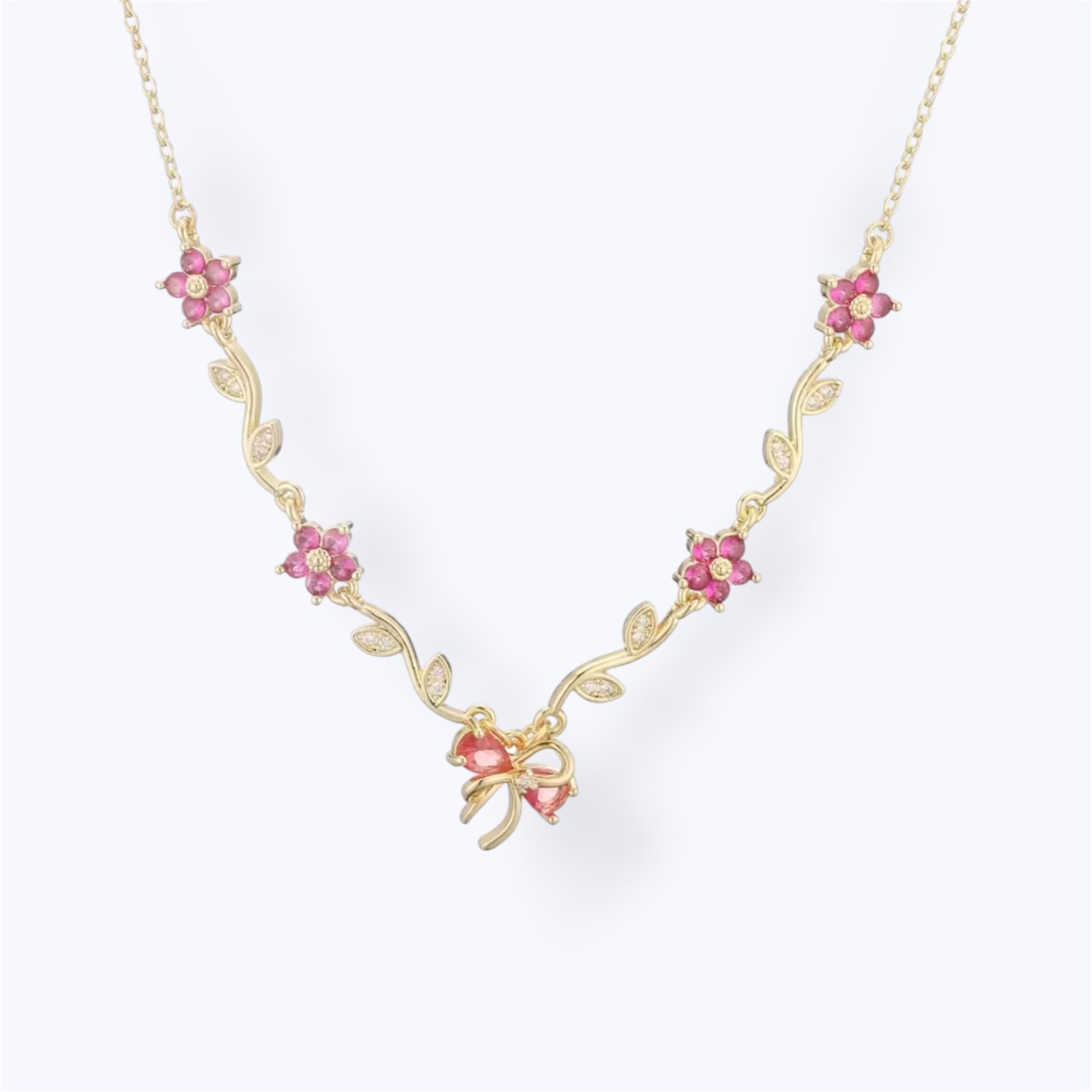 Floral charm necklace