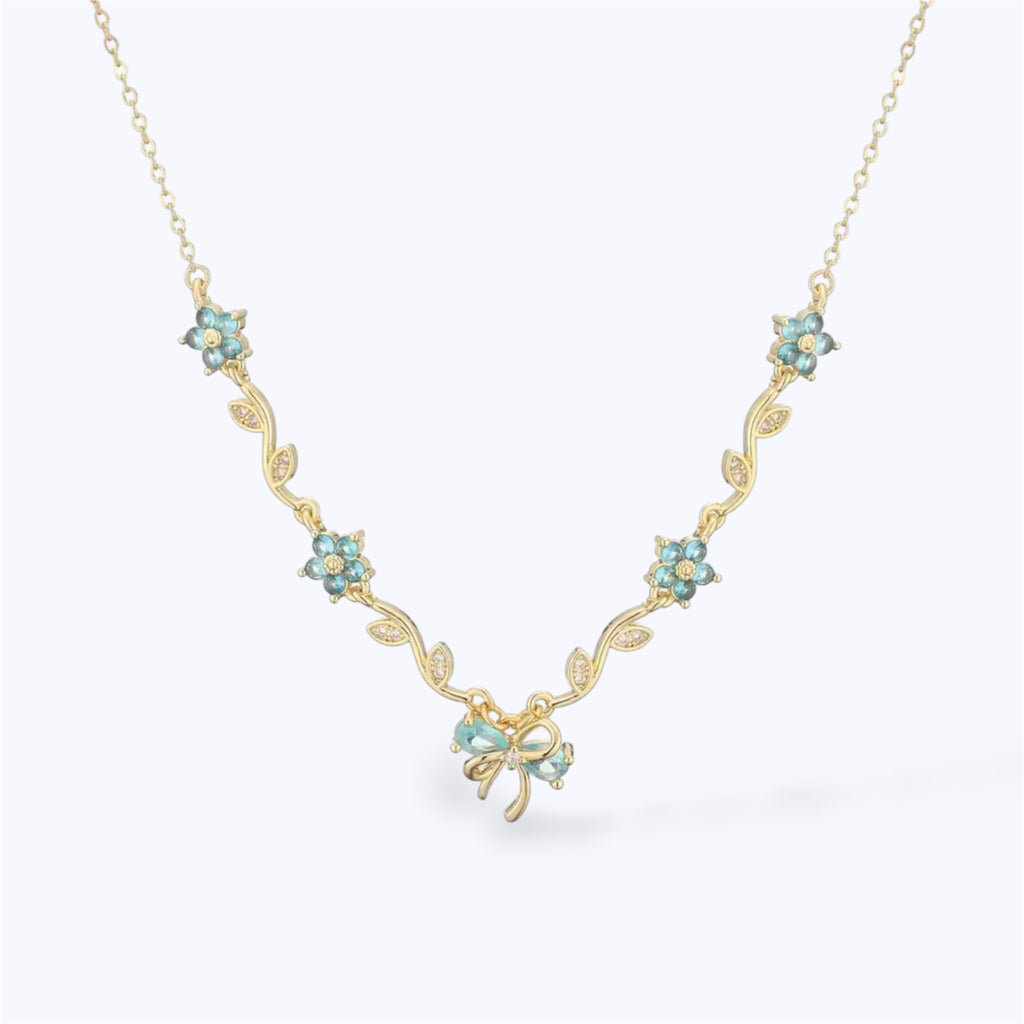 Floral charm necklace
