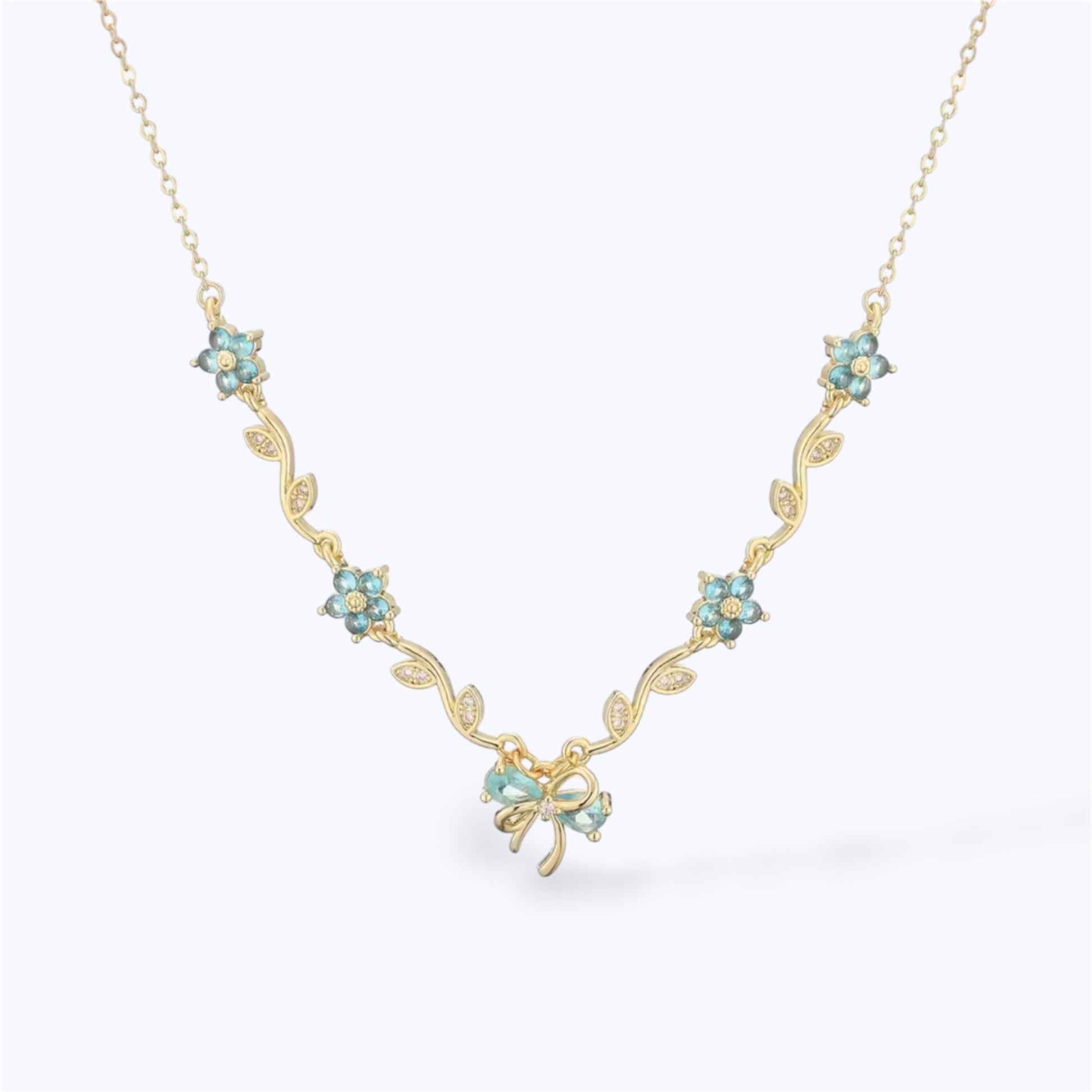 Floral charm necklace