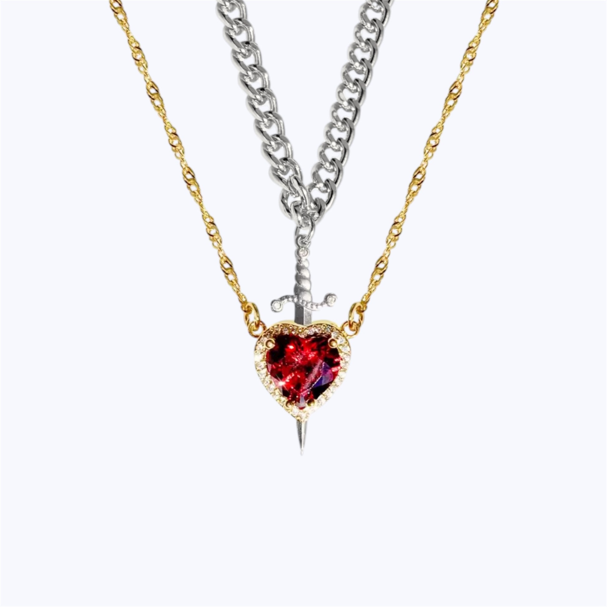 Heart & Sword Necklace