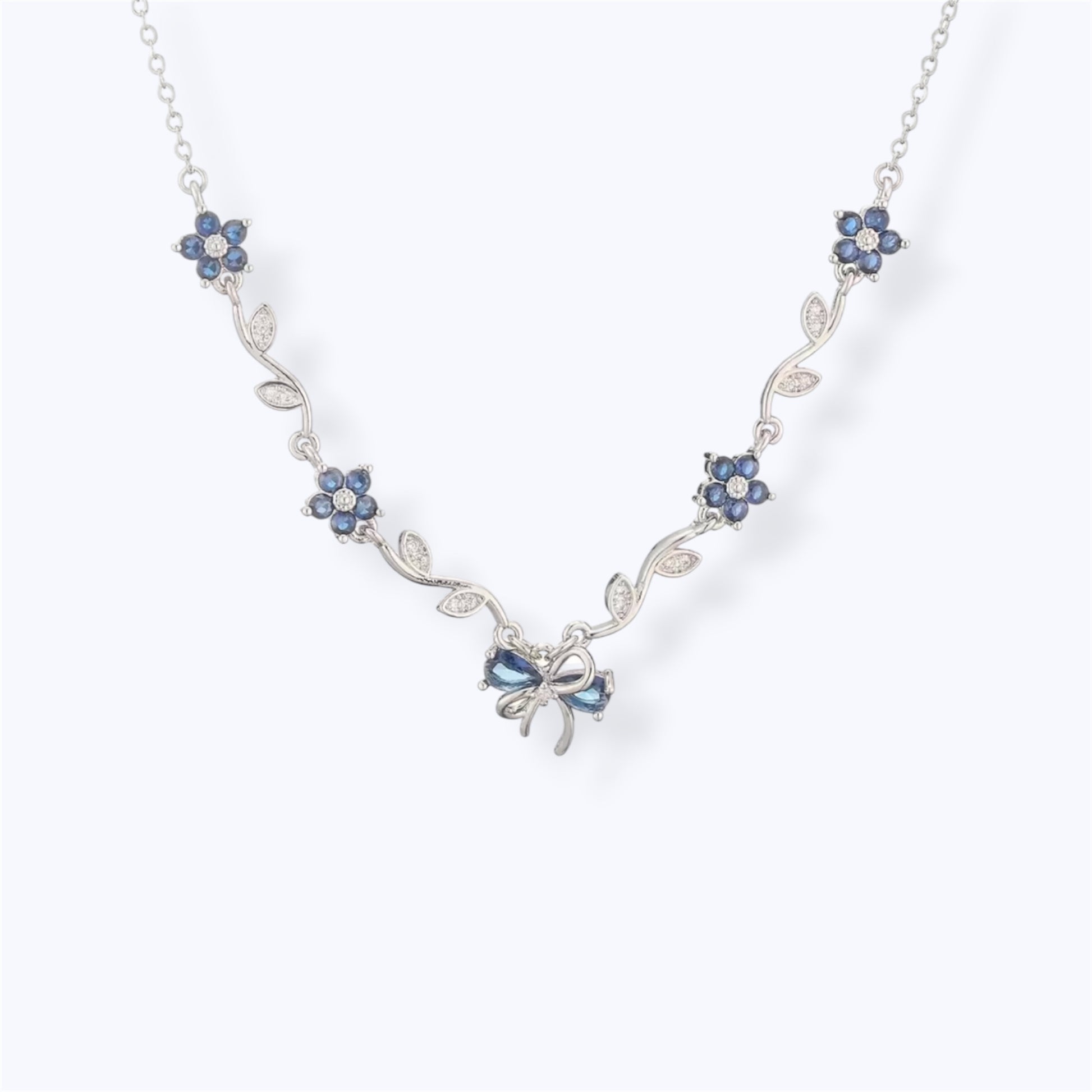 Floral charm necklace