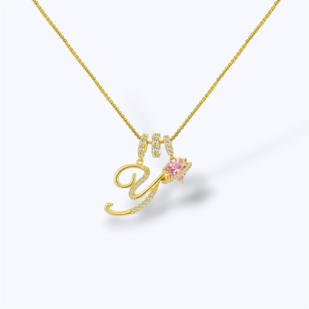 Embellished initial necklace