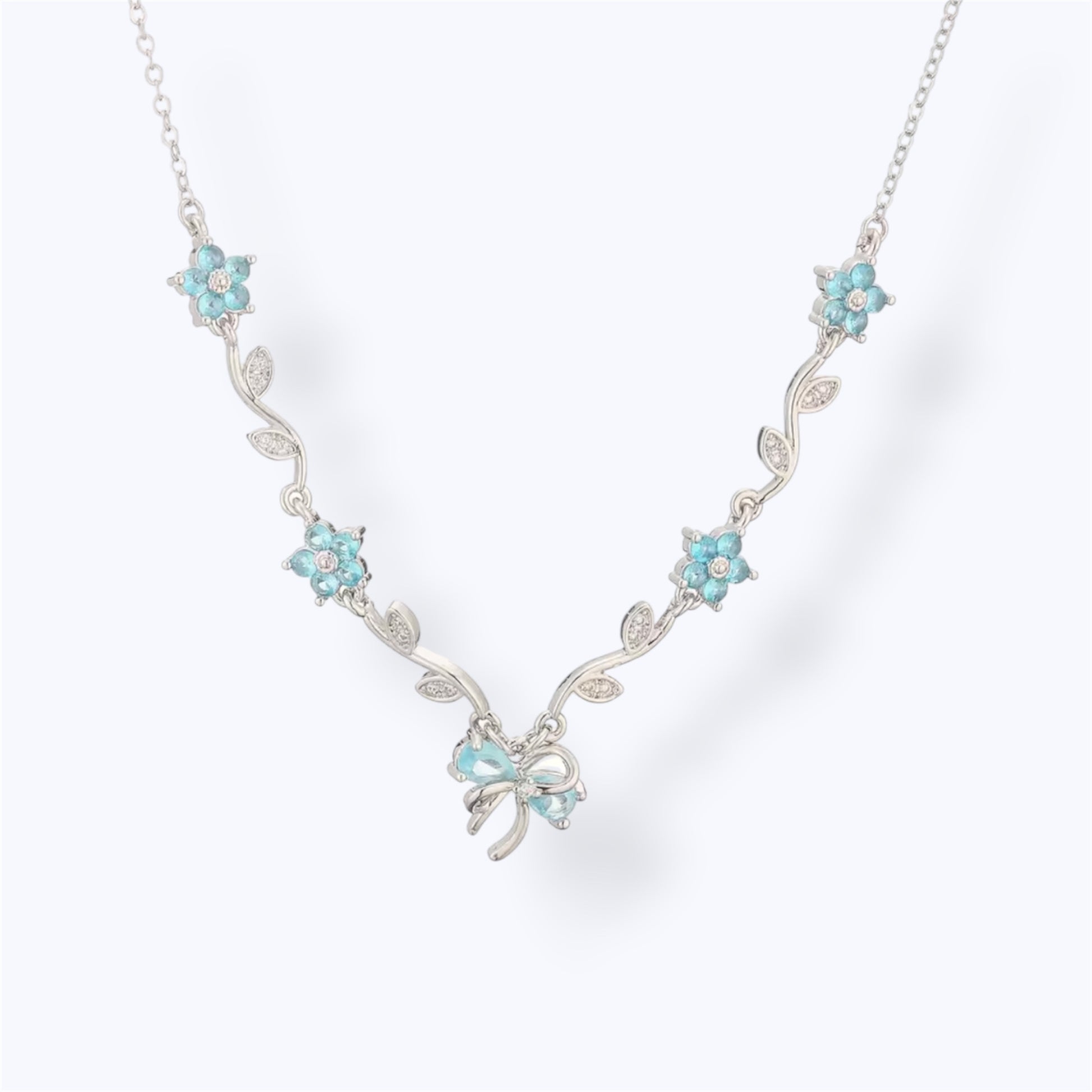 Floral charm necklace
