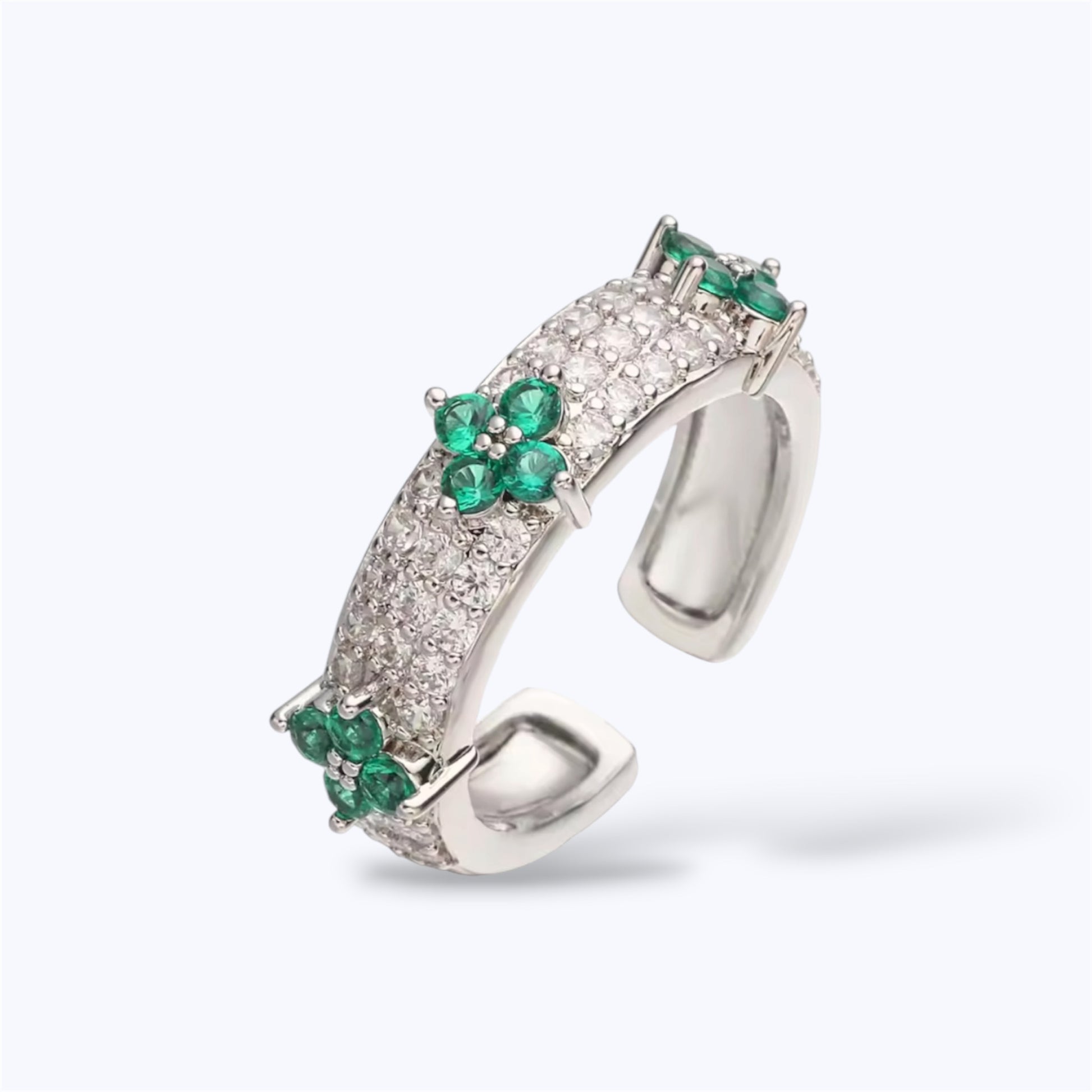 Silver motif ring