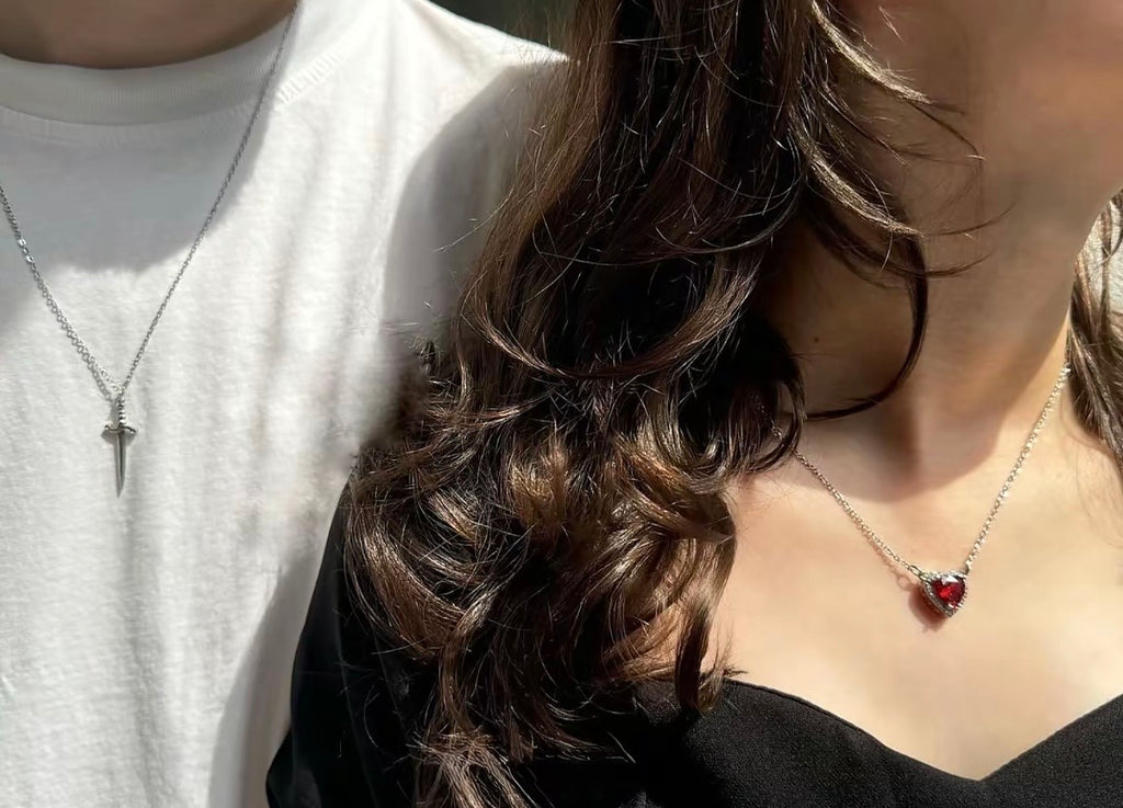 Heart & sword necklace