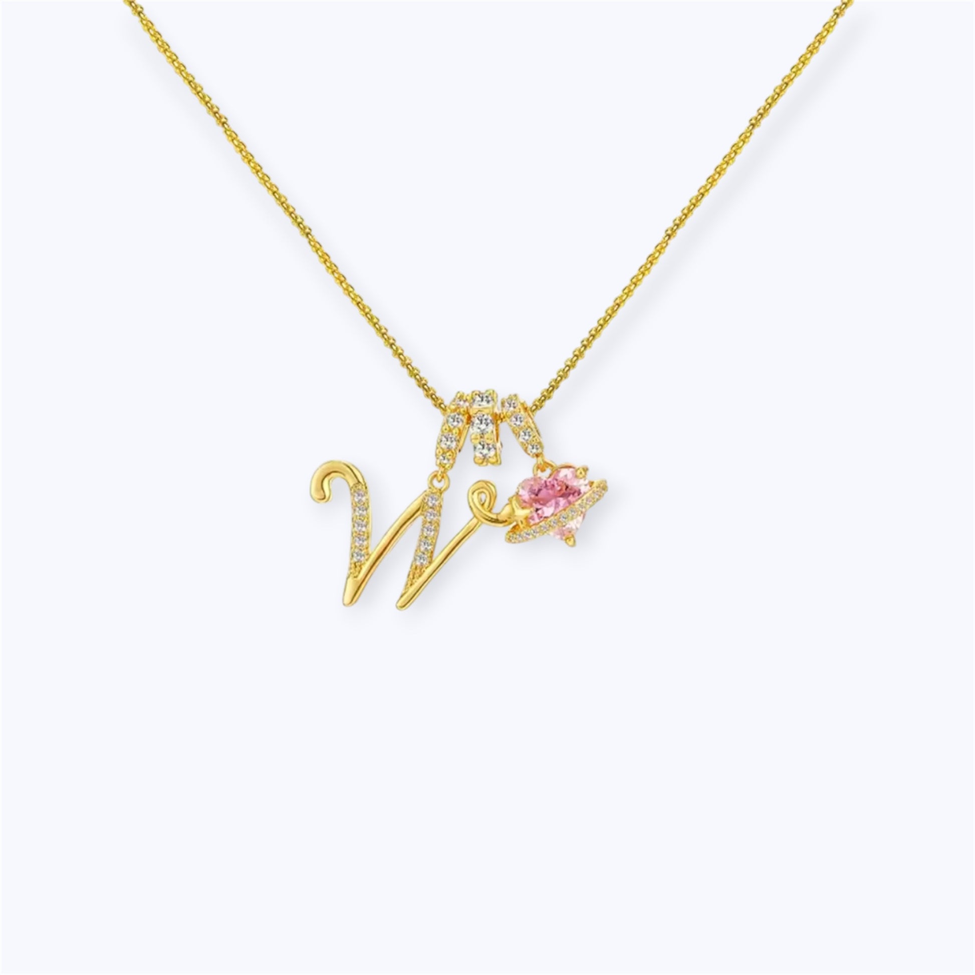 Embellished initial necklace