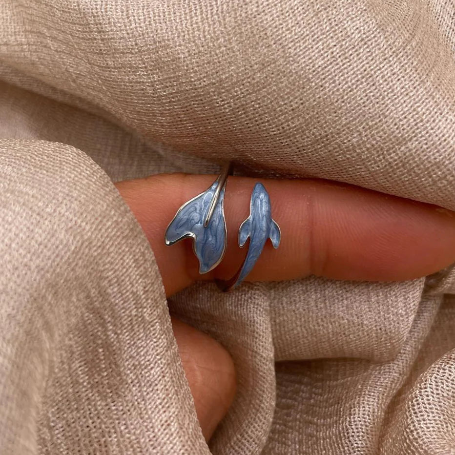 Blue dolphin ring