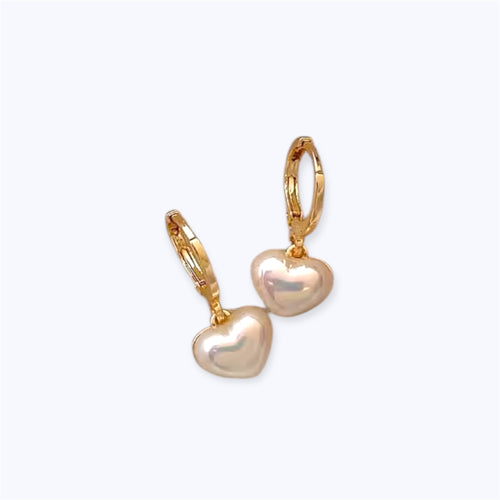 Amoura pearl heart earrings
