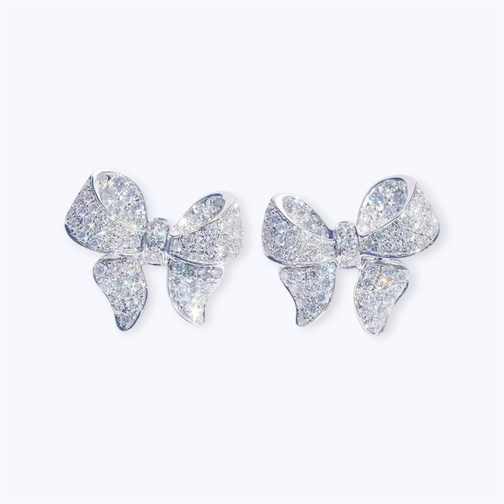 Silver bow earrings