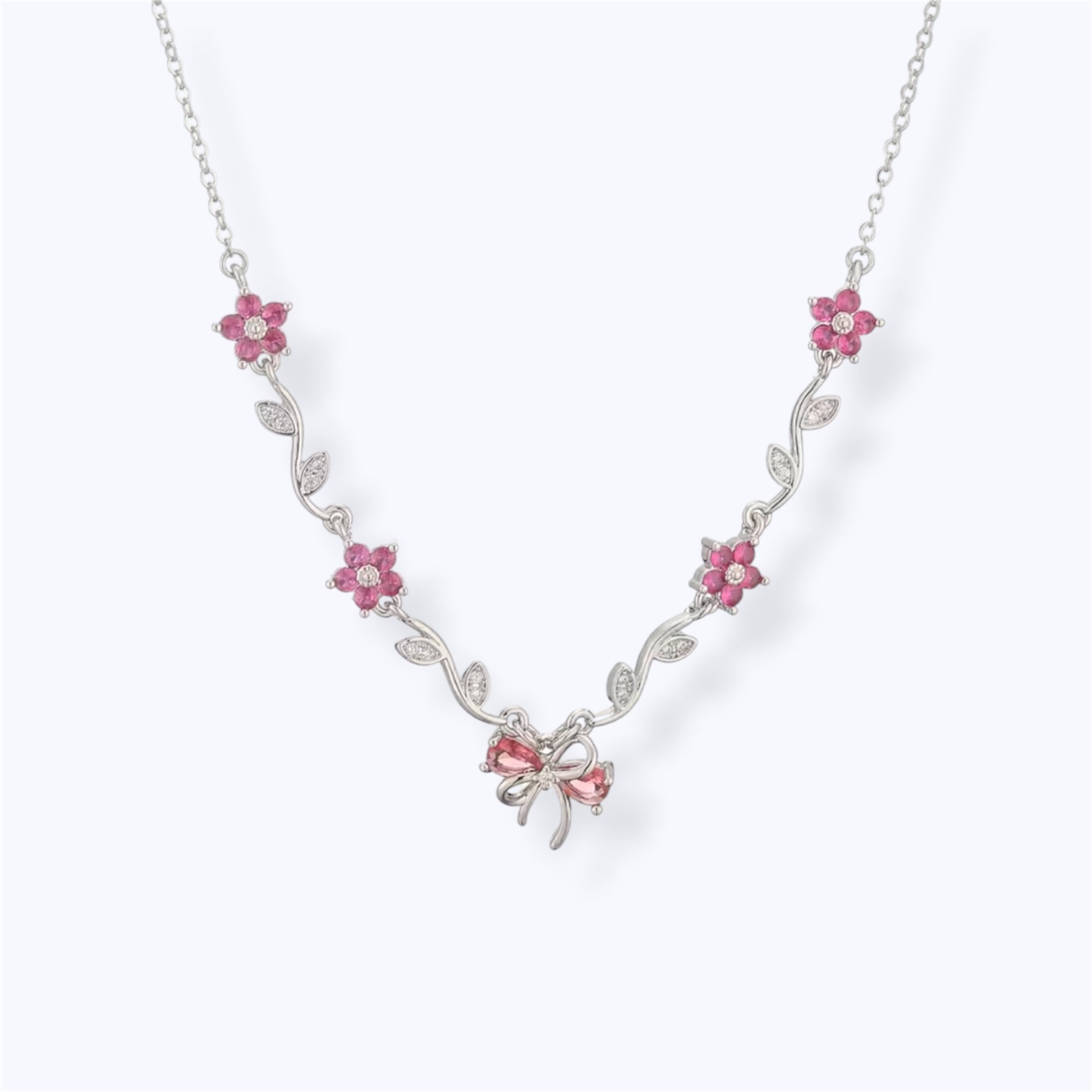 Floral charm necklace