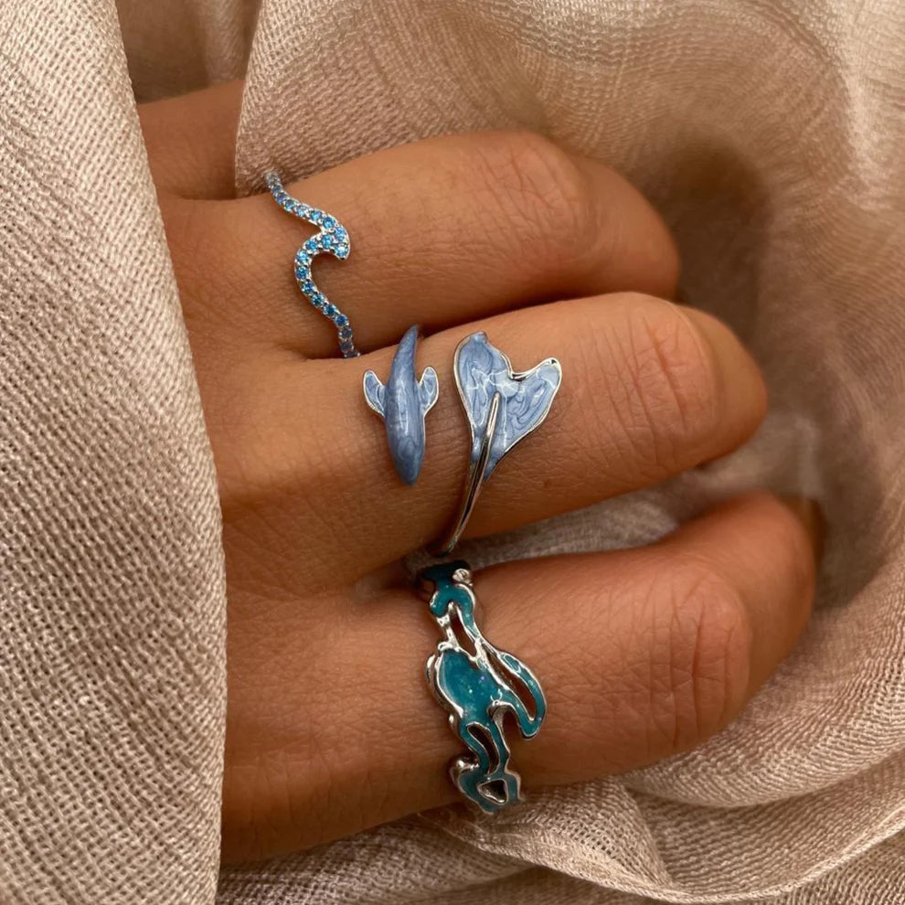 Blue dolphin ring