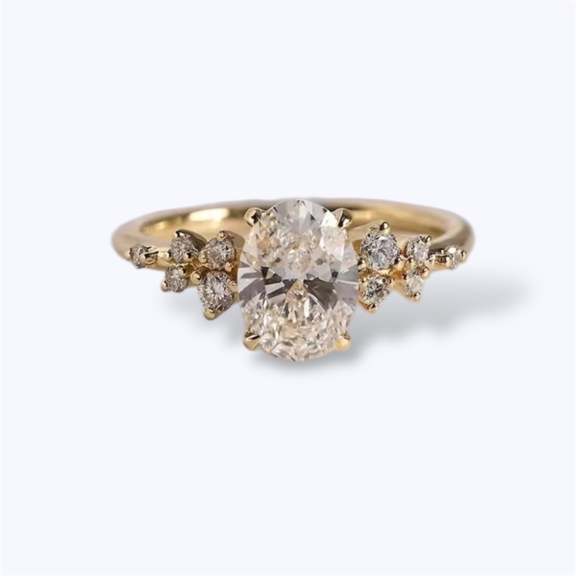 Dazzling Oval Moissanite Halo Ring
