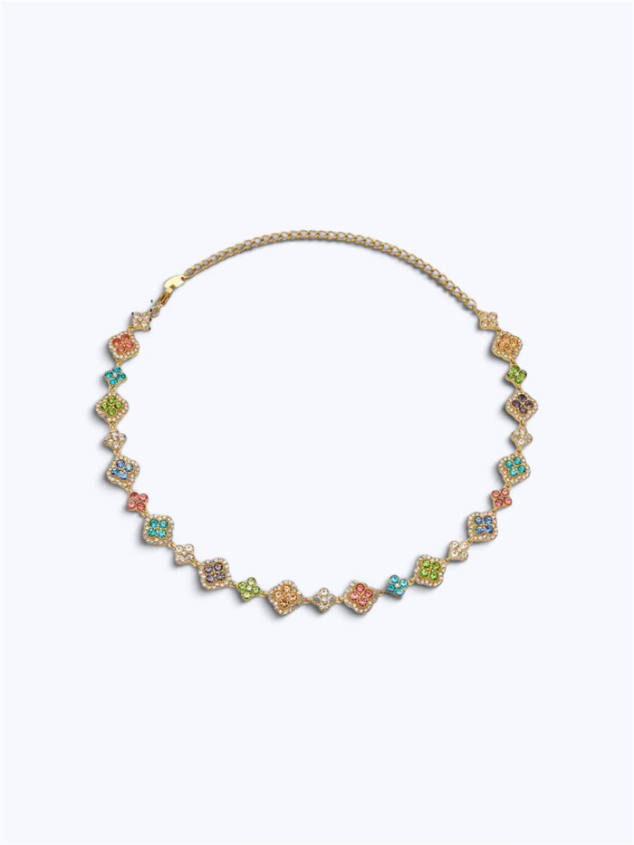Multi colour motif necklace