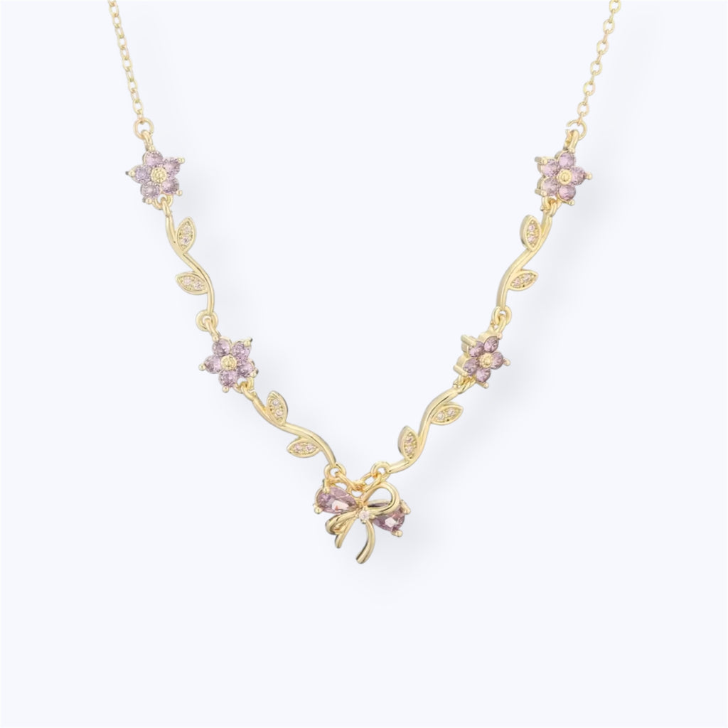 Floral charm necklace