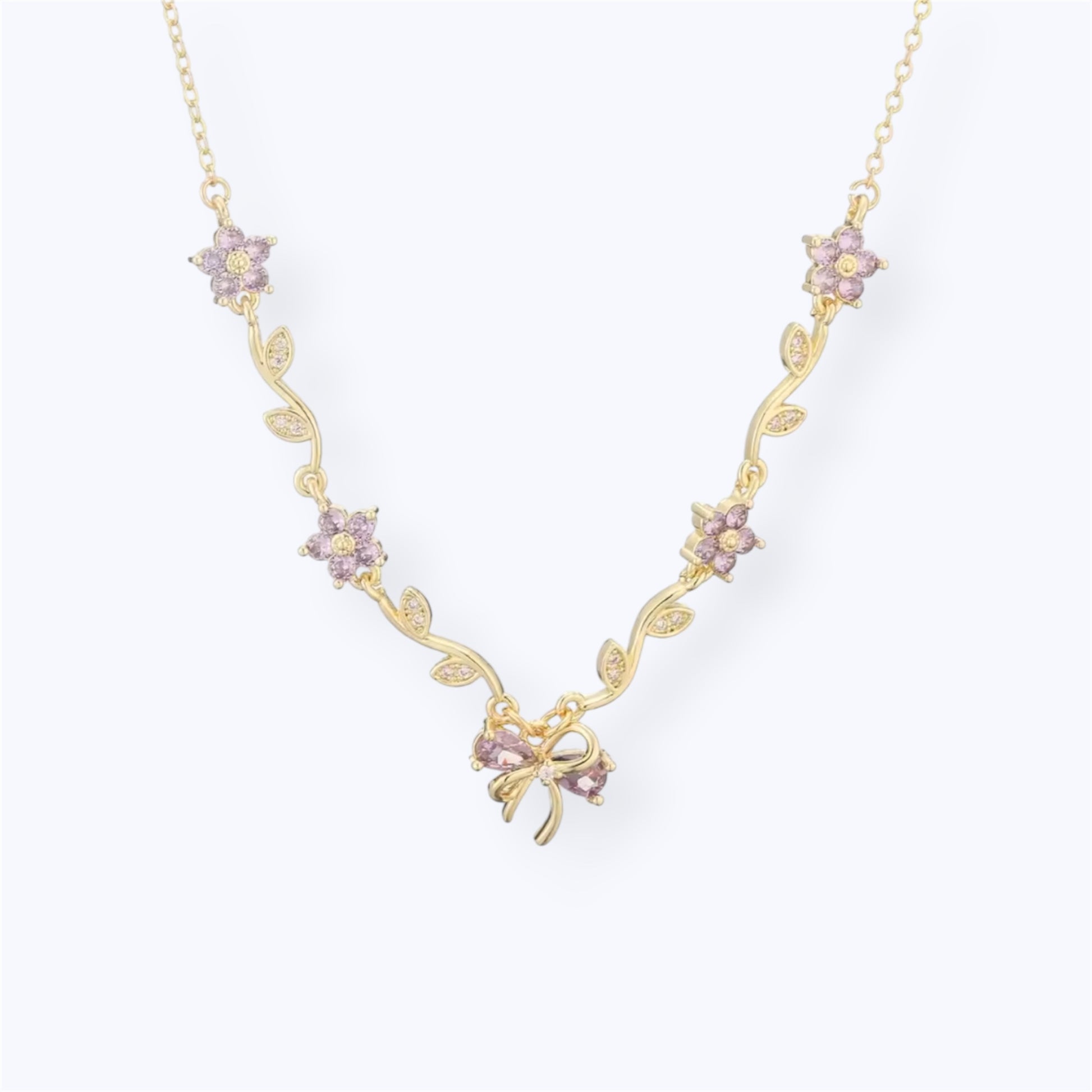 Floral charm necklace
