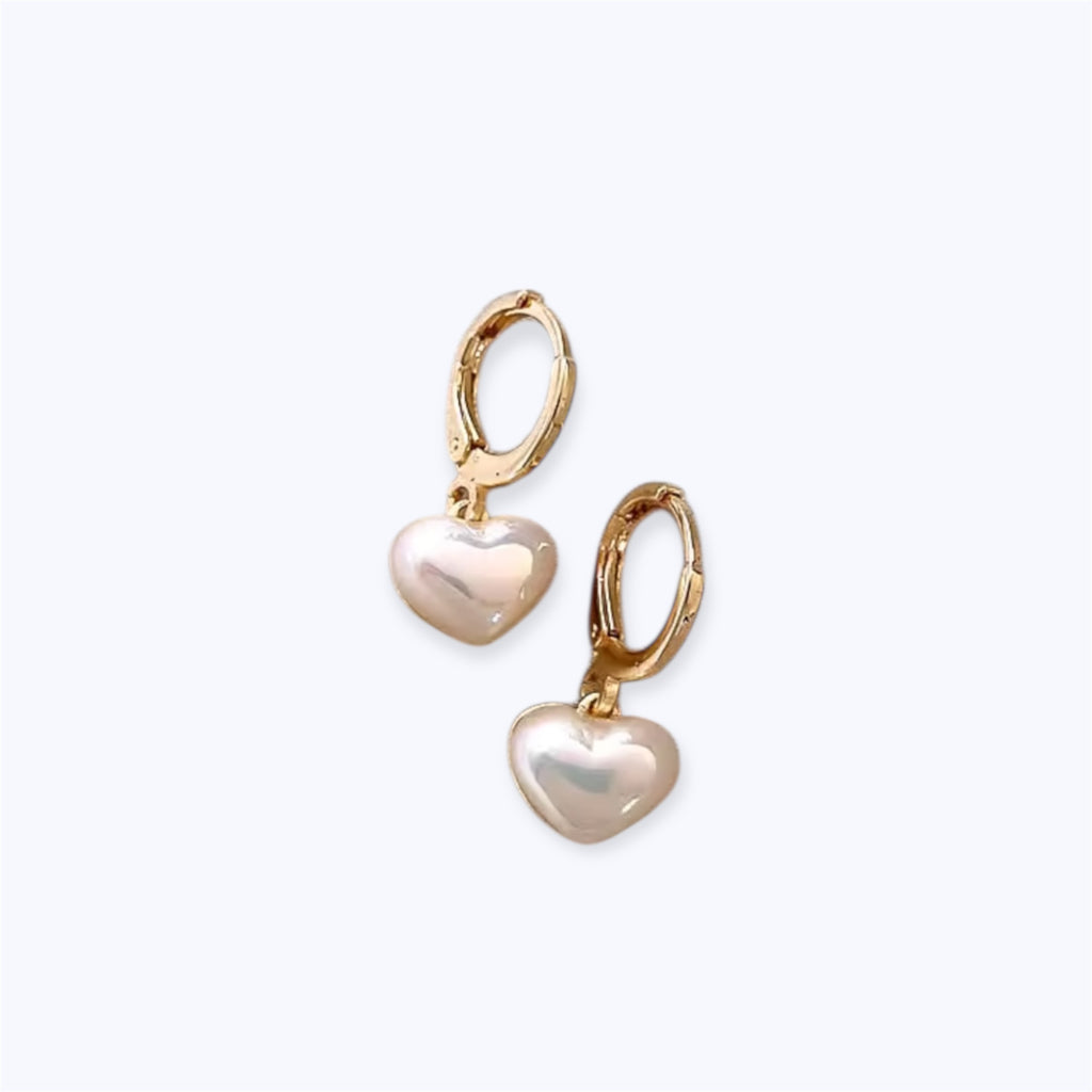 Amoura pearl heart earrings