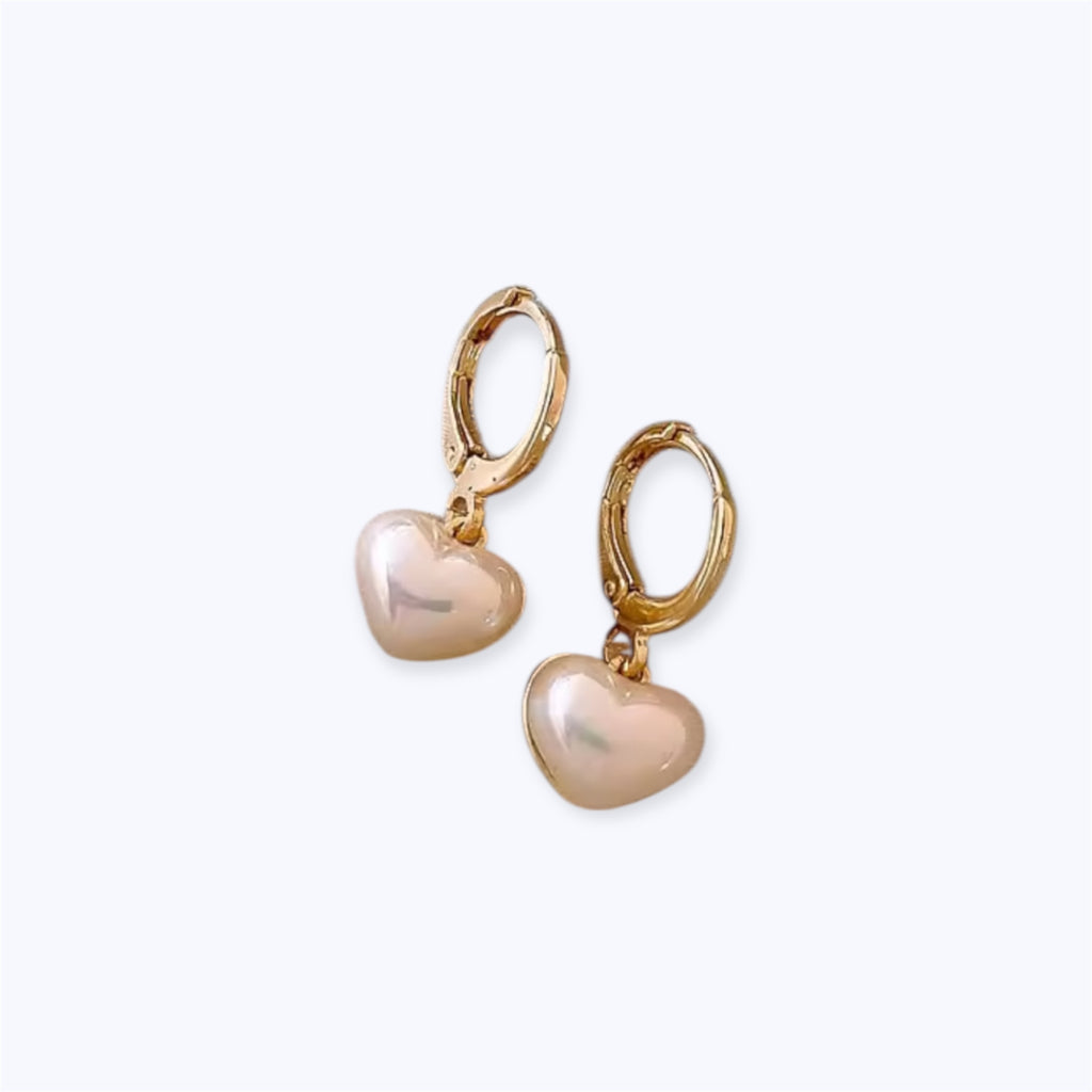 Amoura pearl heart earrings