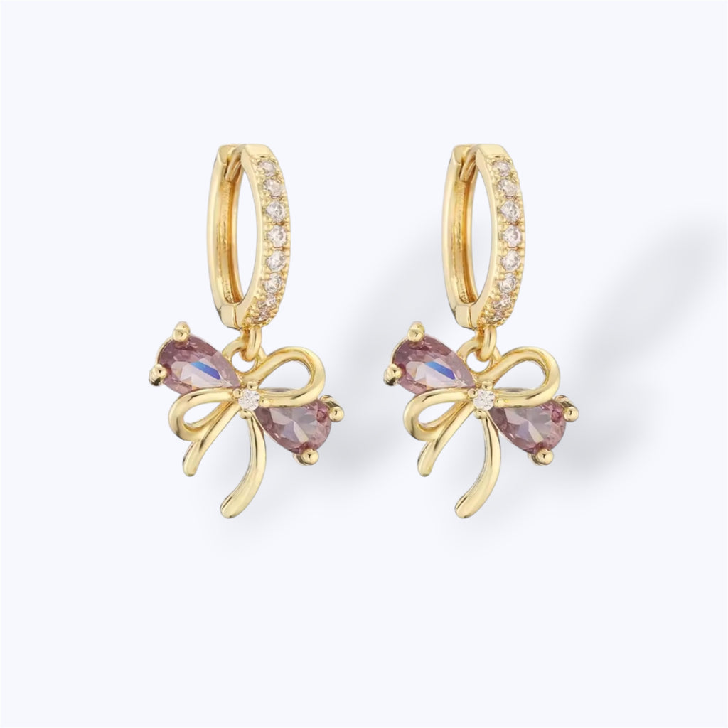 Floral charm earrings