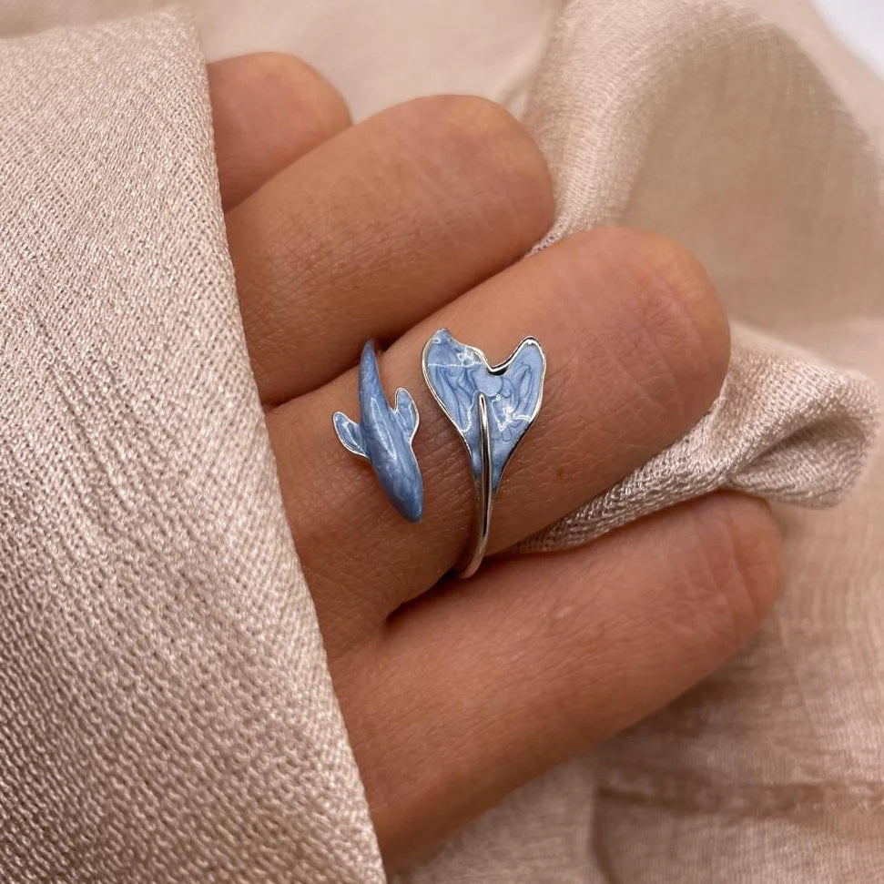 Blue dolphin ring