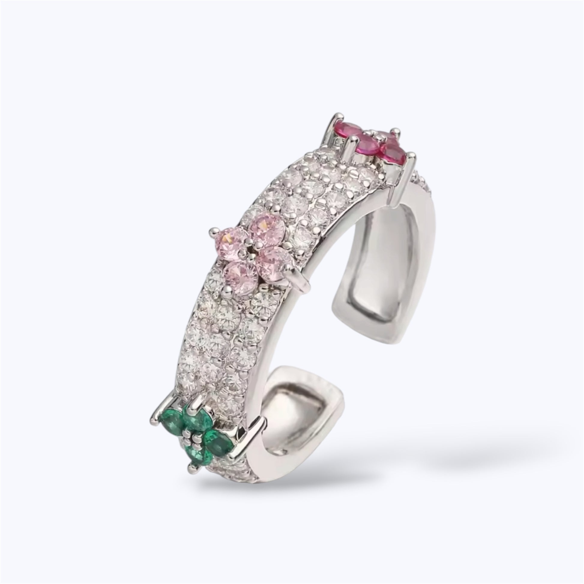 Silver motif ring