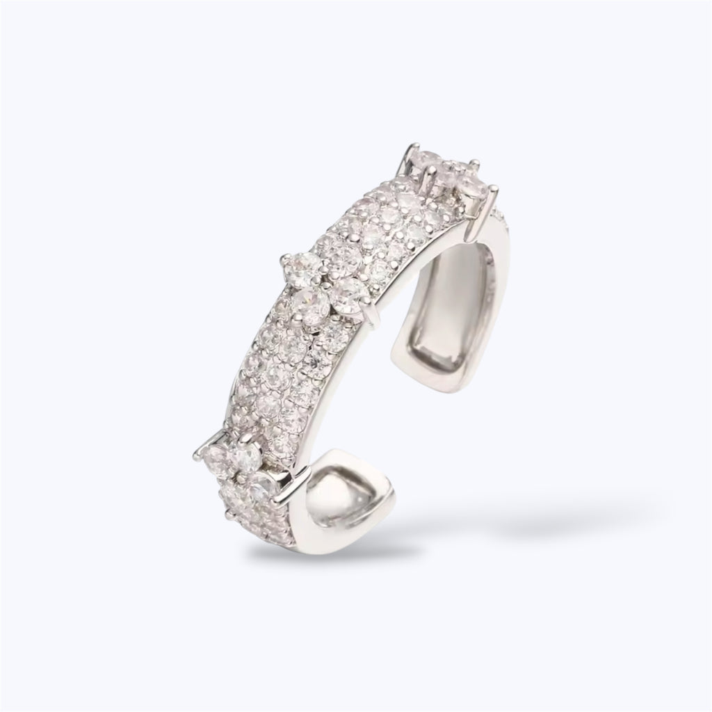 Silver motif ring