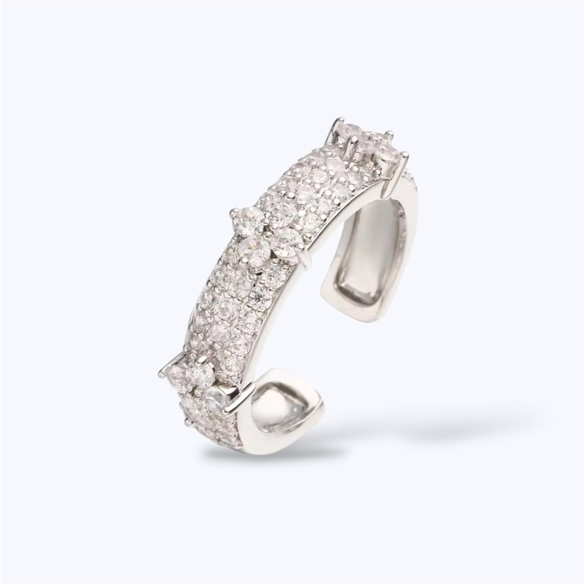 Silver motif ring
