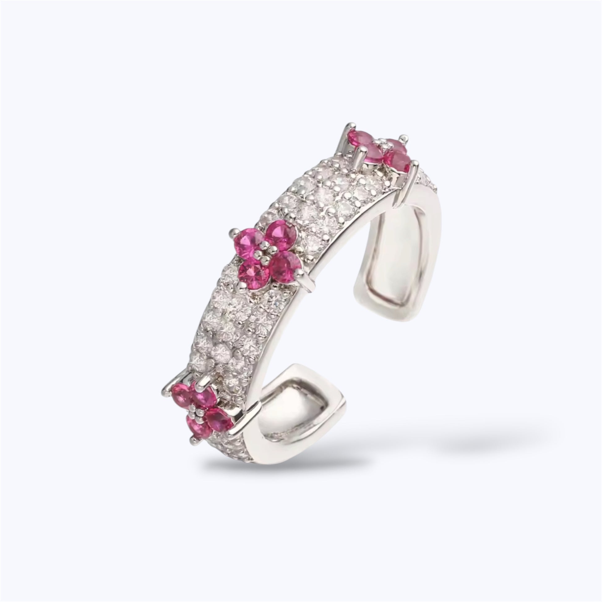 Silver motif ring