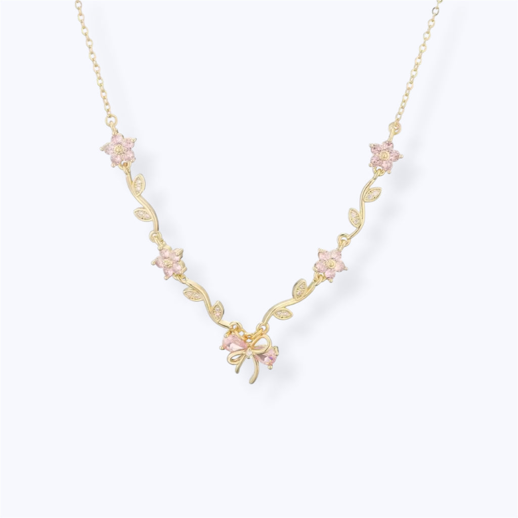 Floral charm necklace