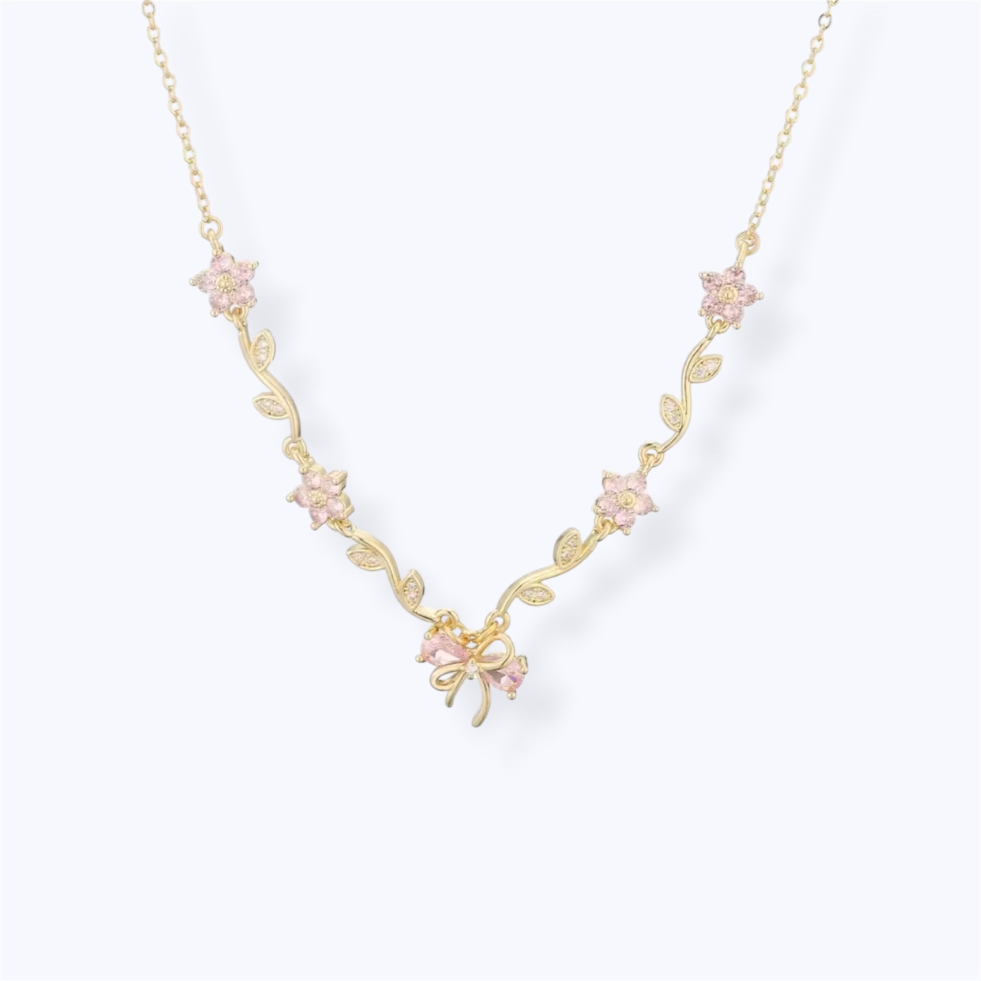Floral charm necklace