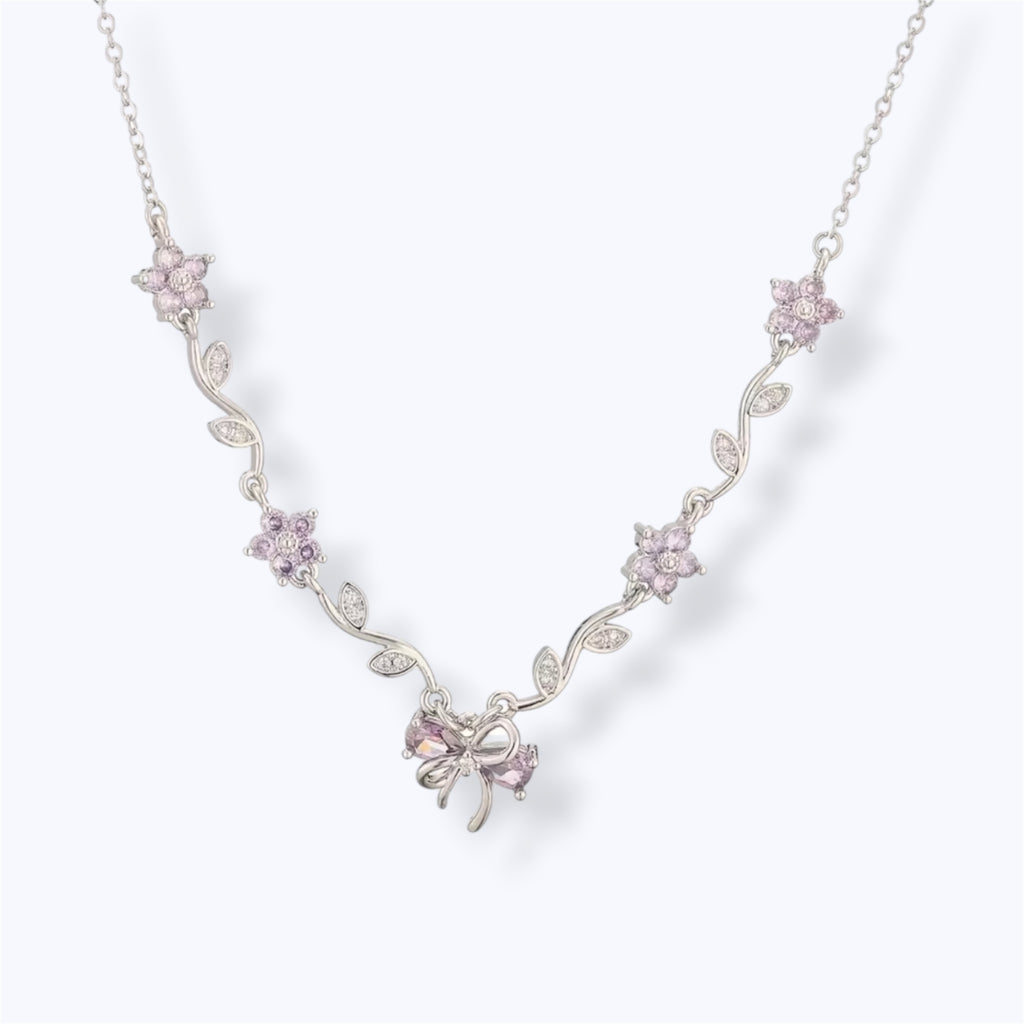 Floral charm necklace