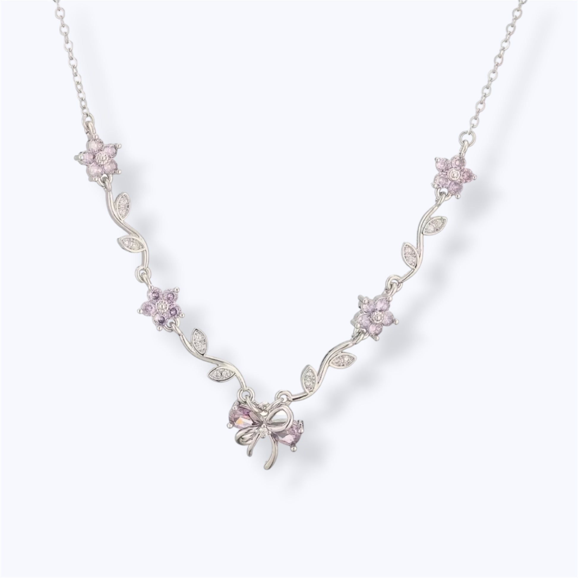 Floral charm necklace
