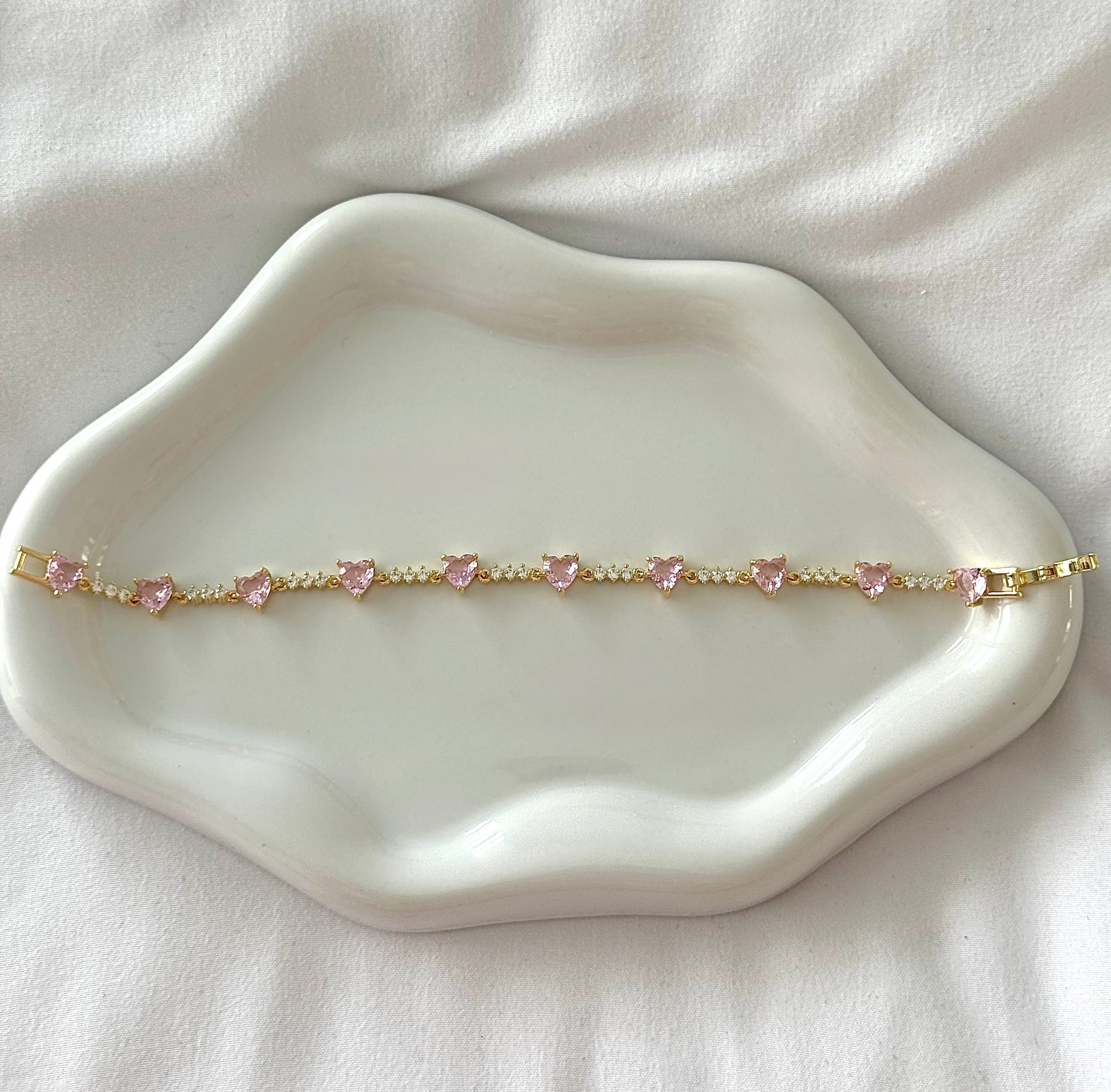 Pink heart bracelet