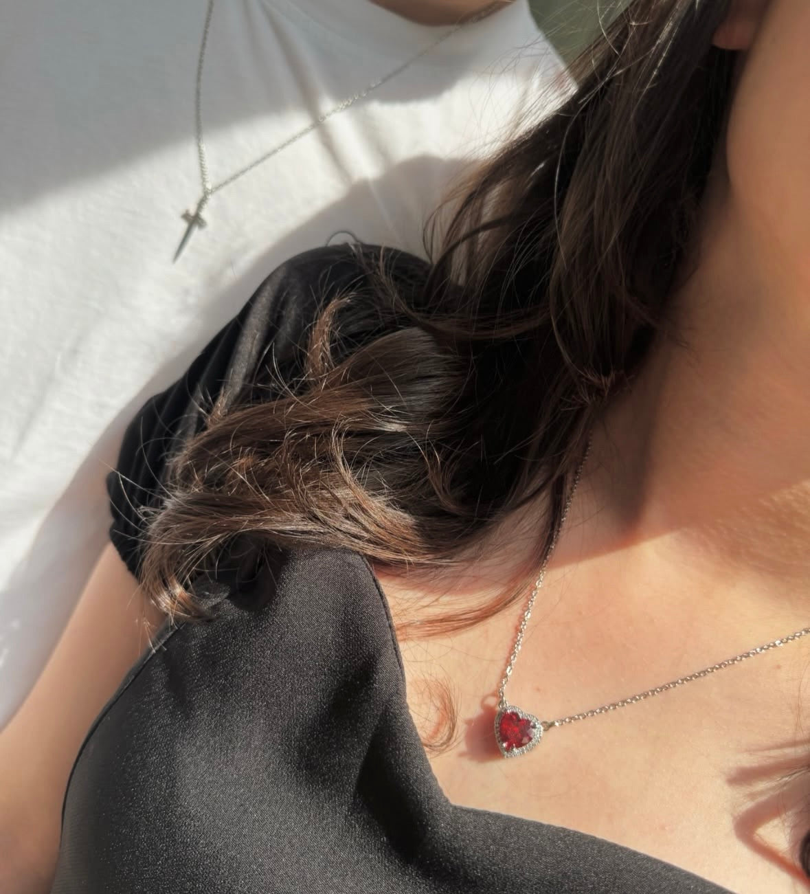 Heart & sword necklace