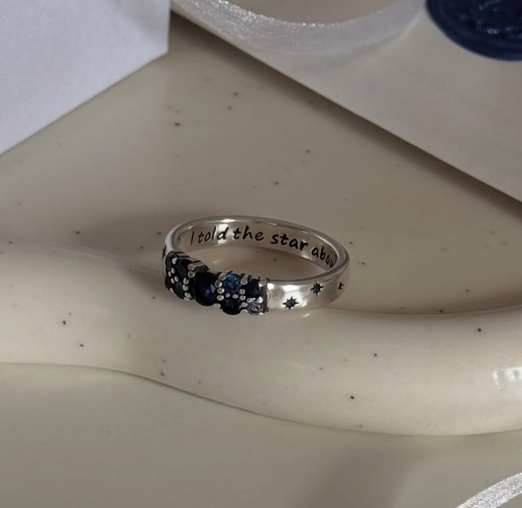 Hidden message star ring
