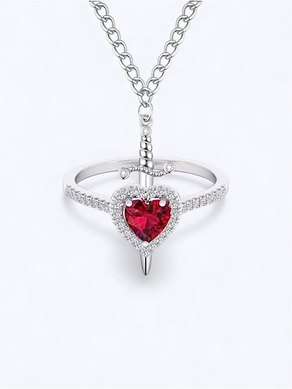 Heart & sword ring and bracelet