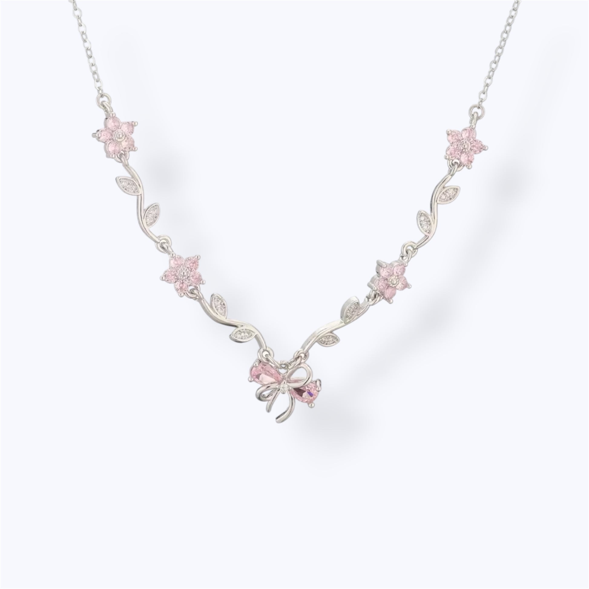 Floral charm necklace