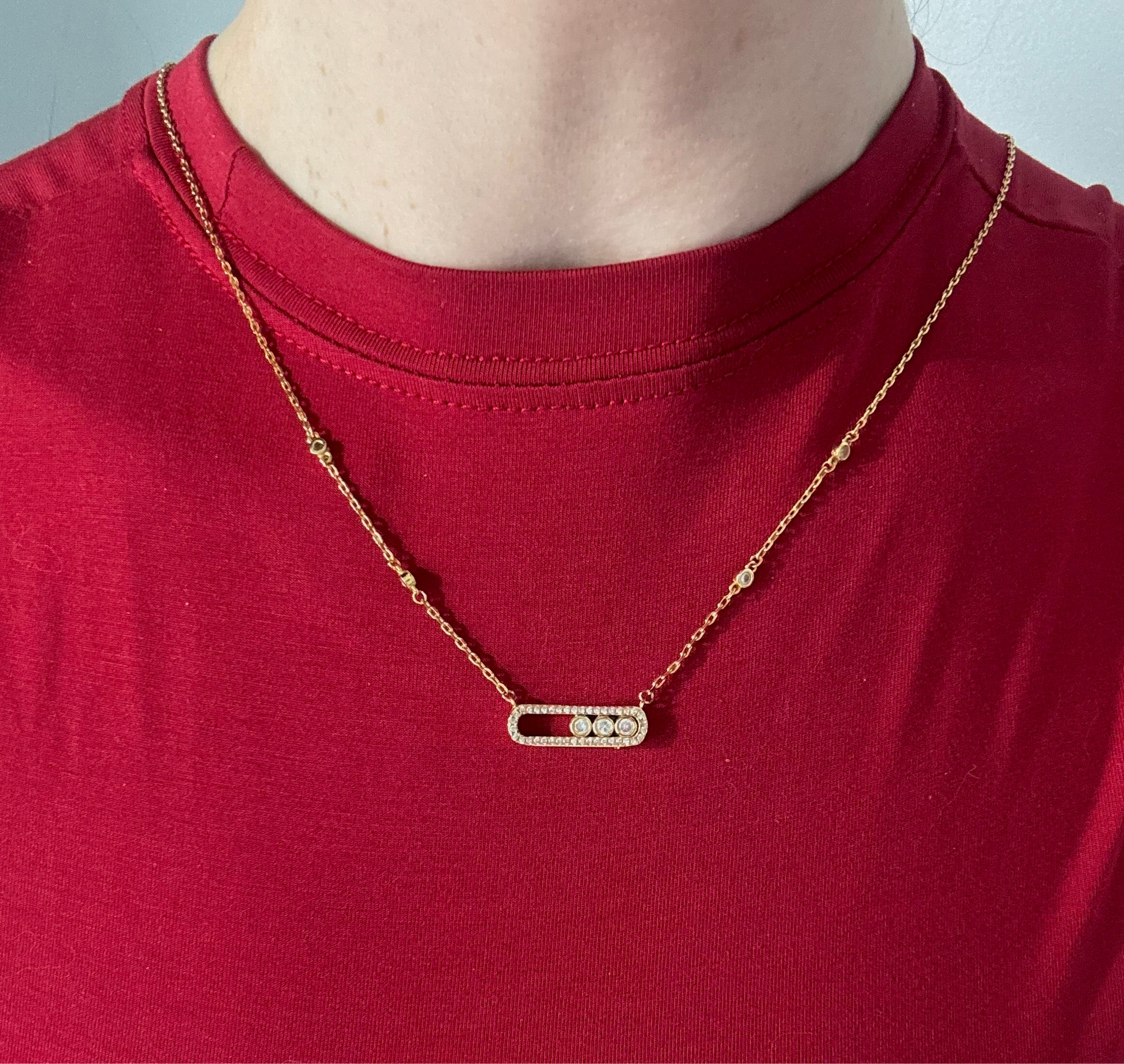 Sparkling Floating Stone Necklace