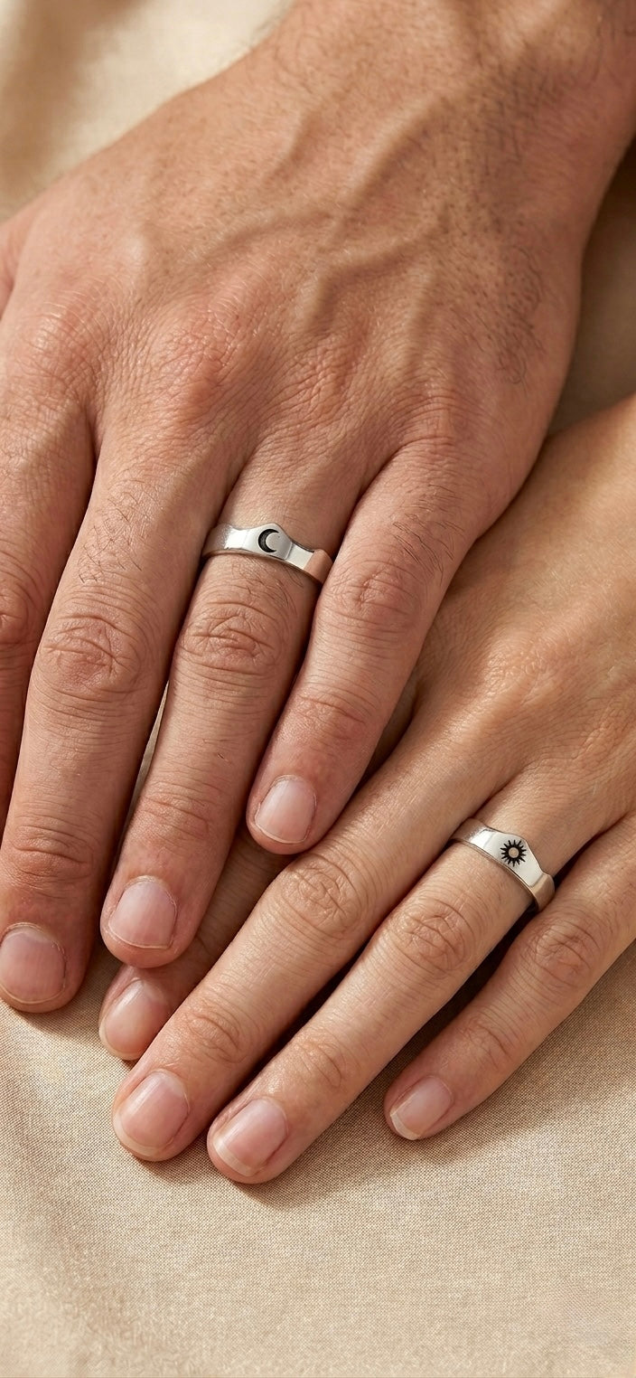 Sun meets moon rings
