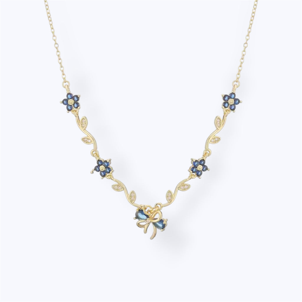Floral charm necklace