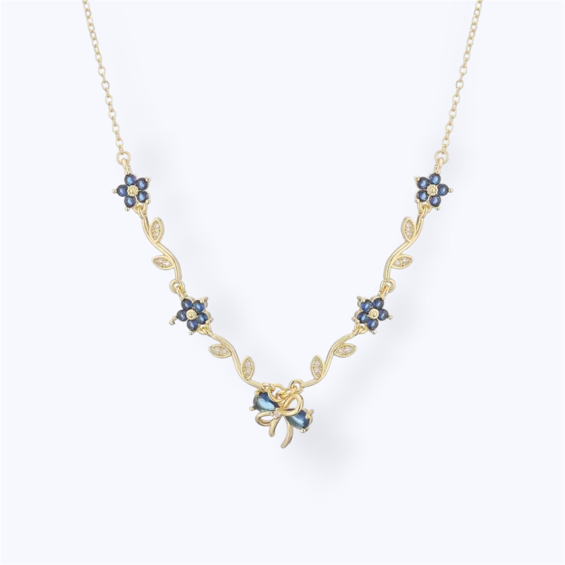 Floral charm necklace