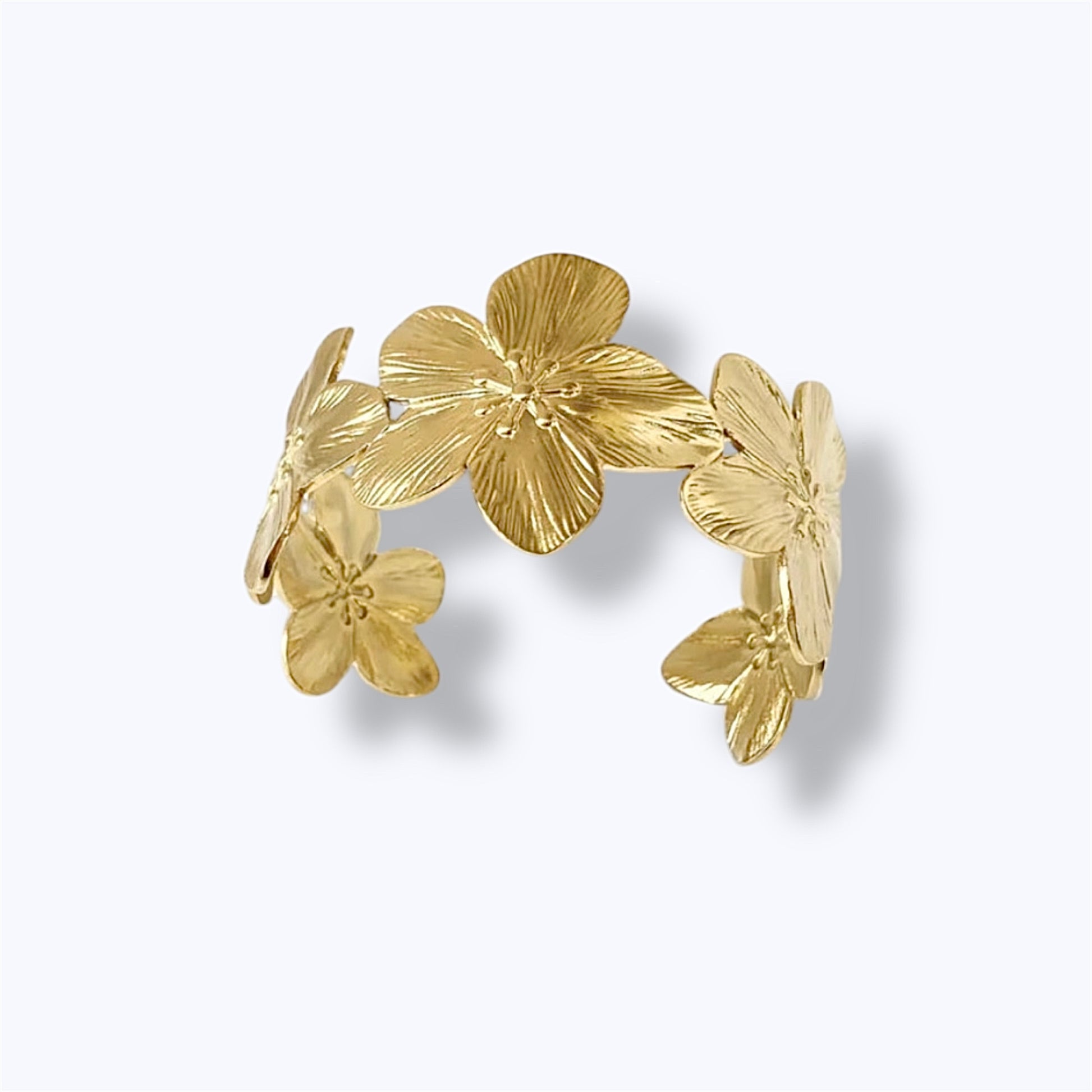 Flower cuff bangle