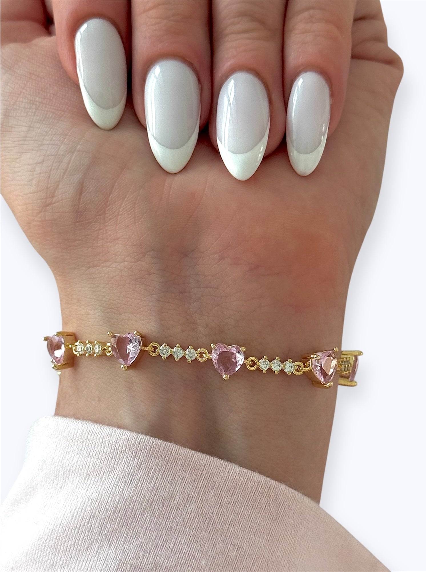 Pink heart bracelet
