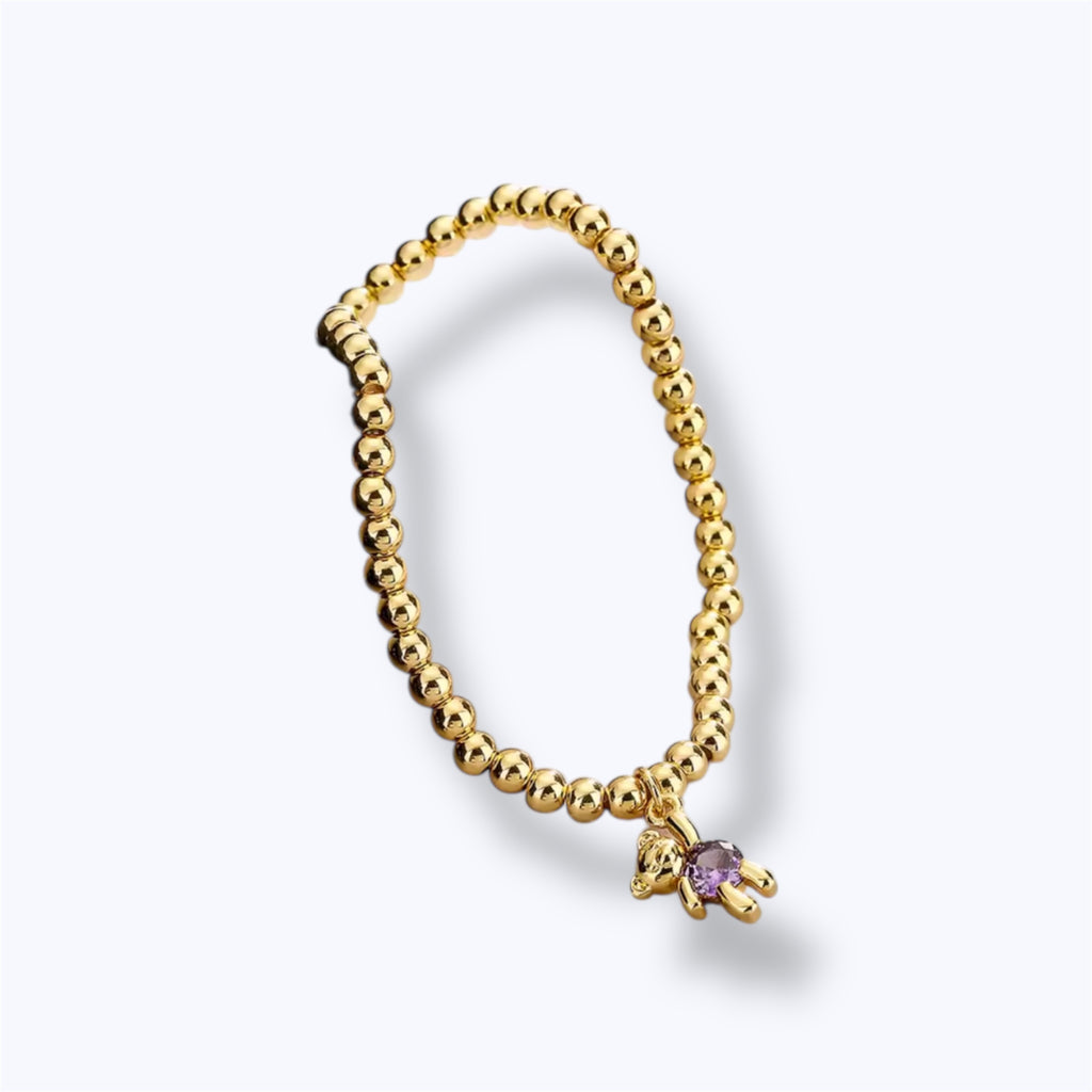 Golden bear charm bracelet