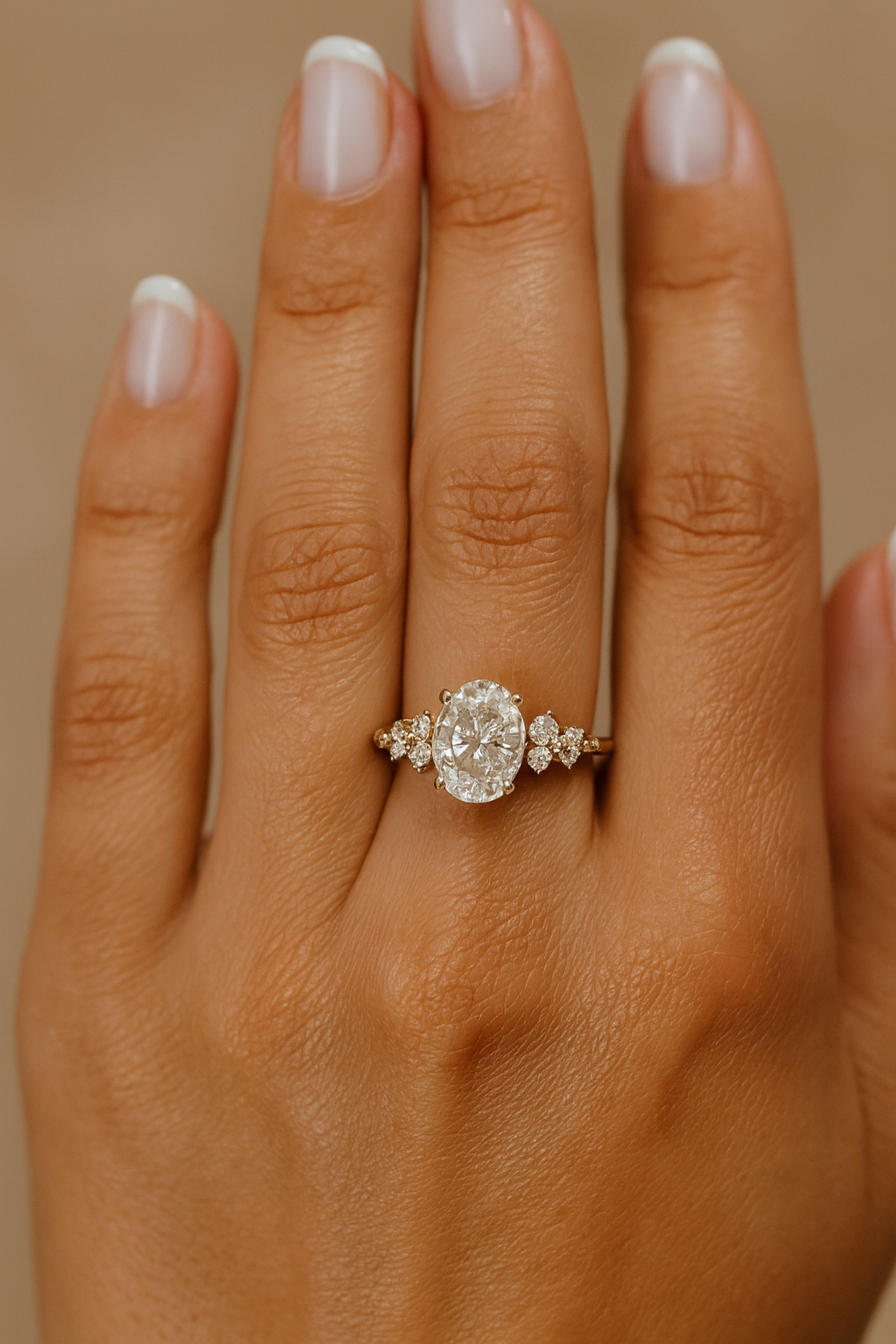 Dazzling Oval Moissanite Halo Ring