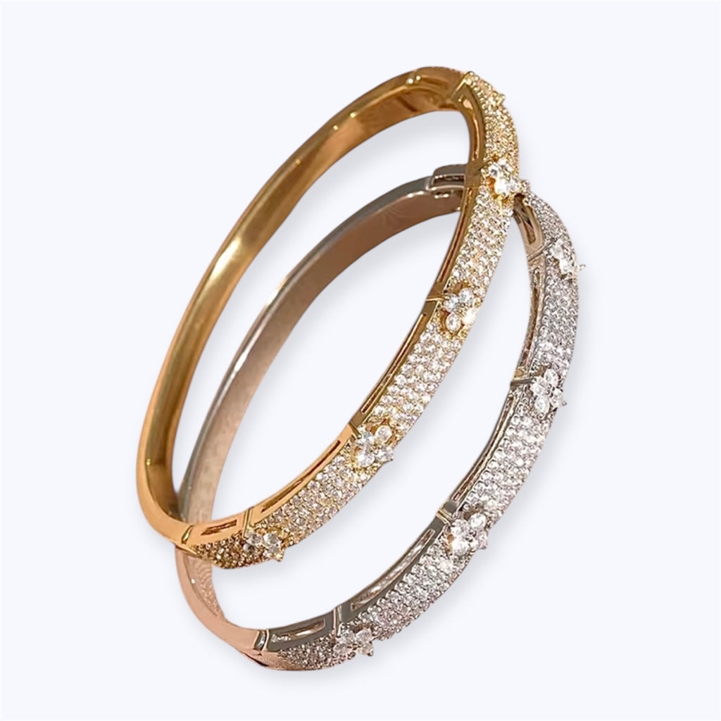 Crystal flower bangle