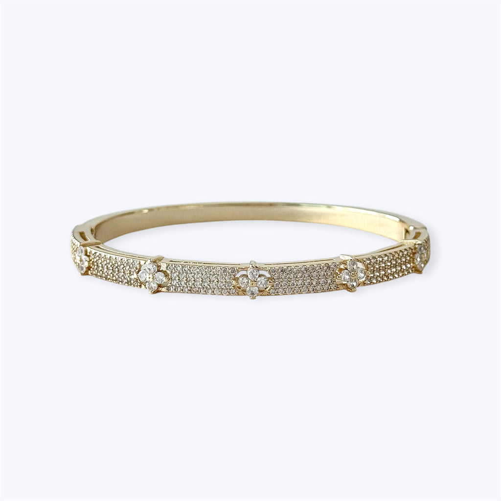 Crystal flower bangle
