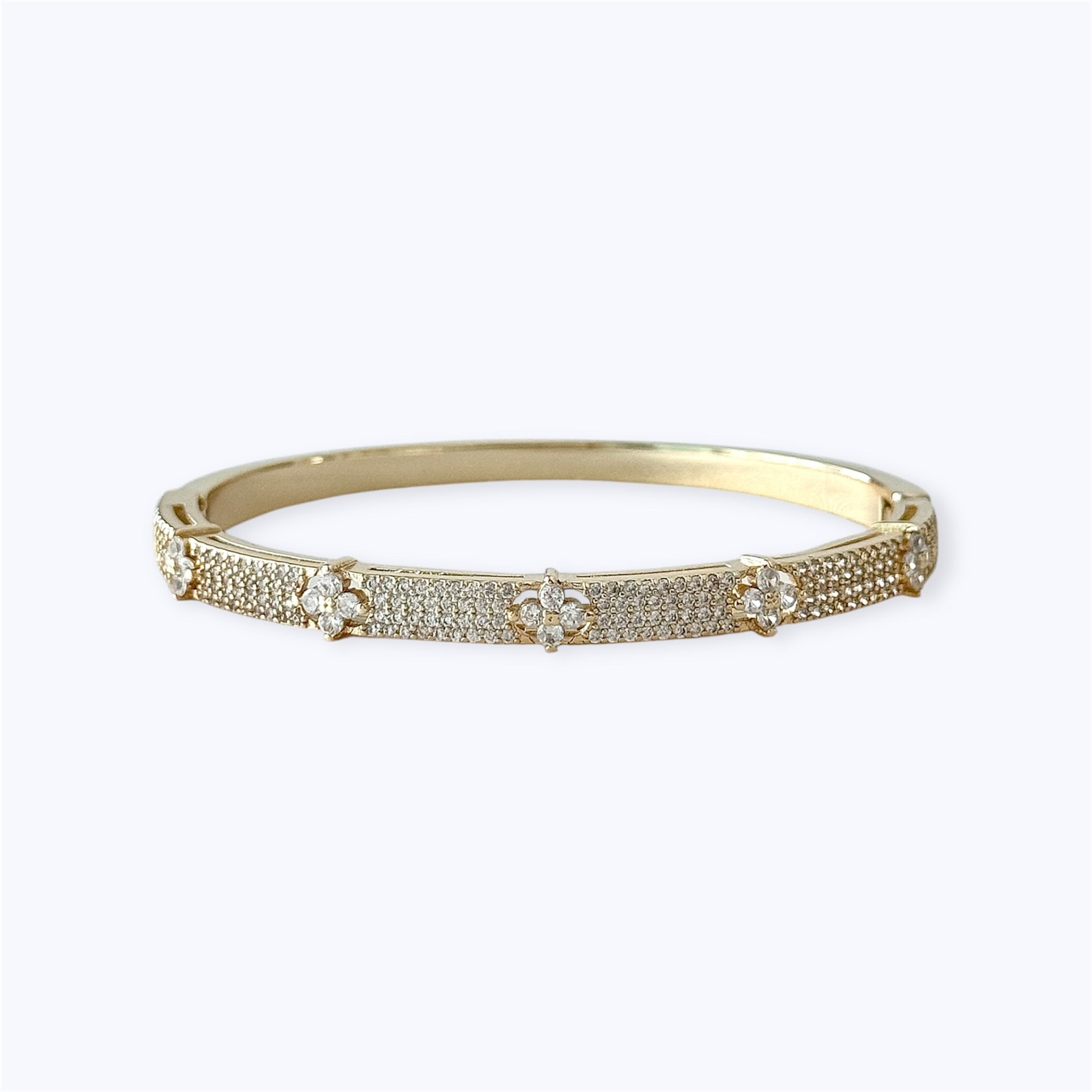 Crystal flower bangle