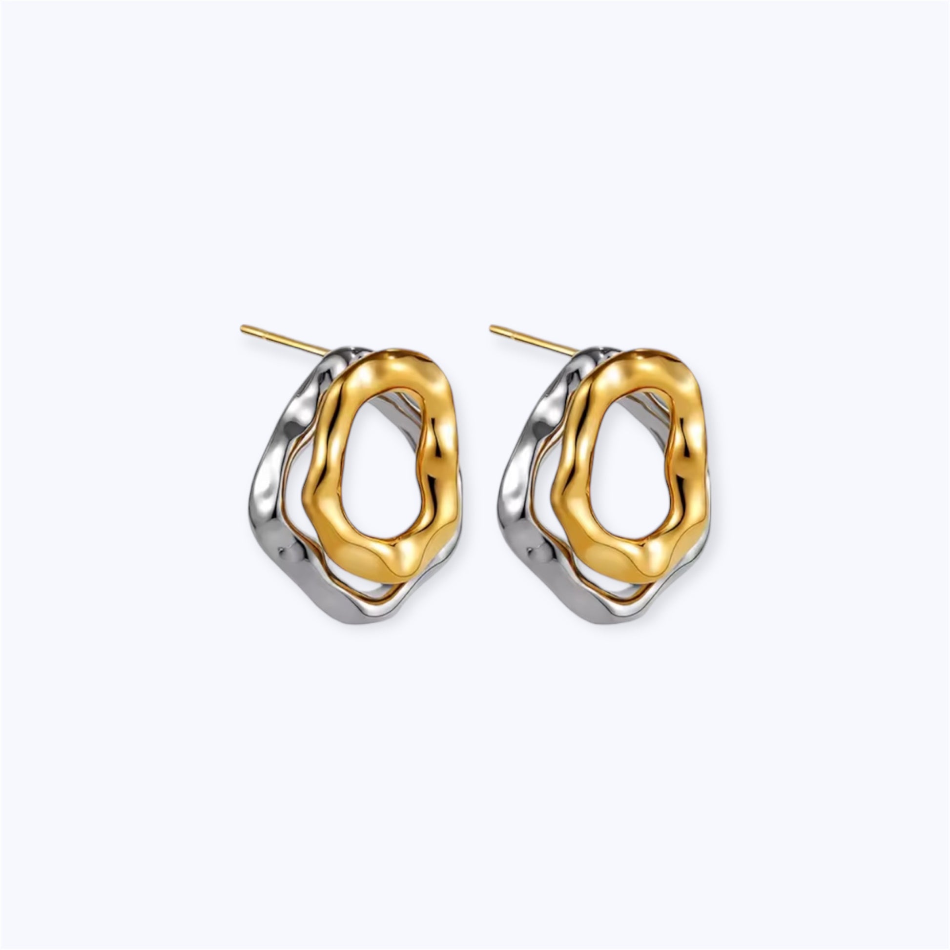 Two tone hoop earrings